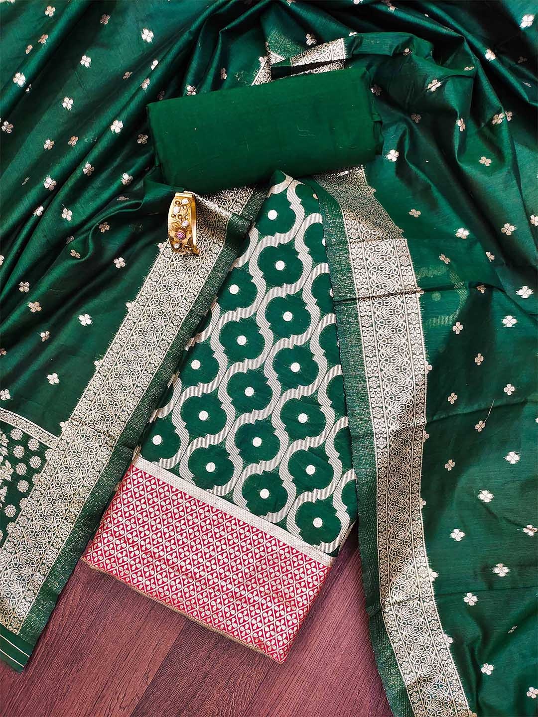 

MANVAA Unstitched Dress Material, Green
