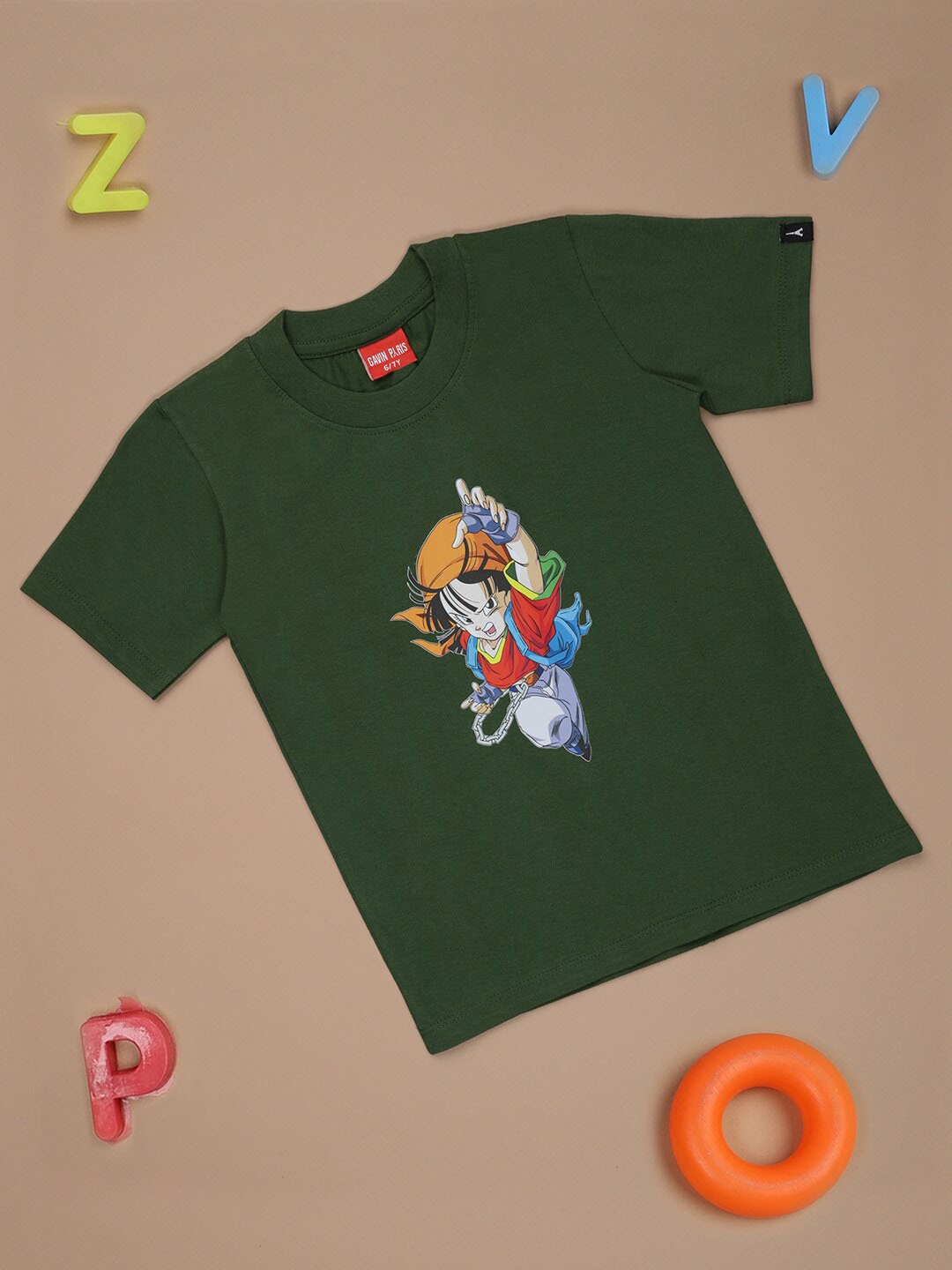 

Gavin Paris Boys Graphic Printed Bio Finish Pure Cotton T-shirt, Green