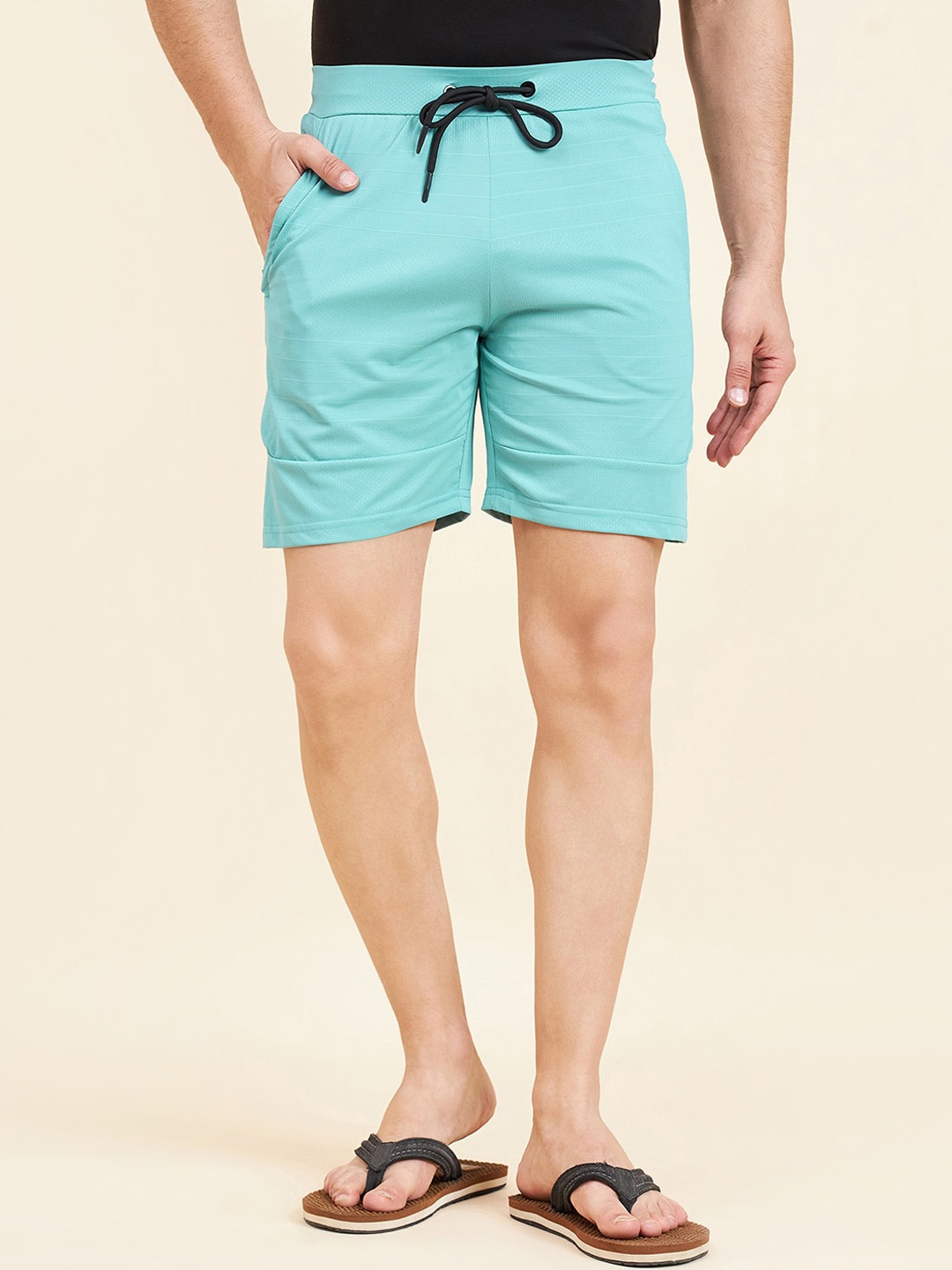 

Sweet Dreams Men Turquoise Blue Mid-Rise Shorts