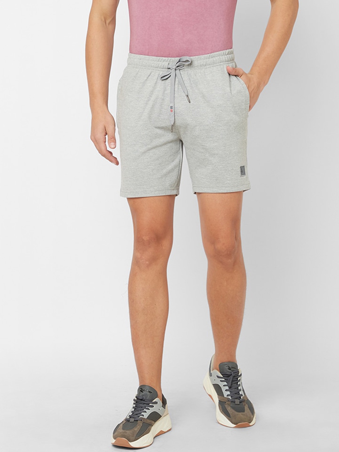 

Sweet Dreams Men Grey Melange Mid-Rise Shorts