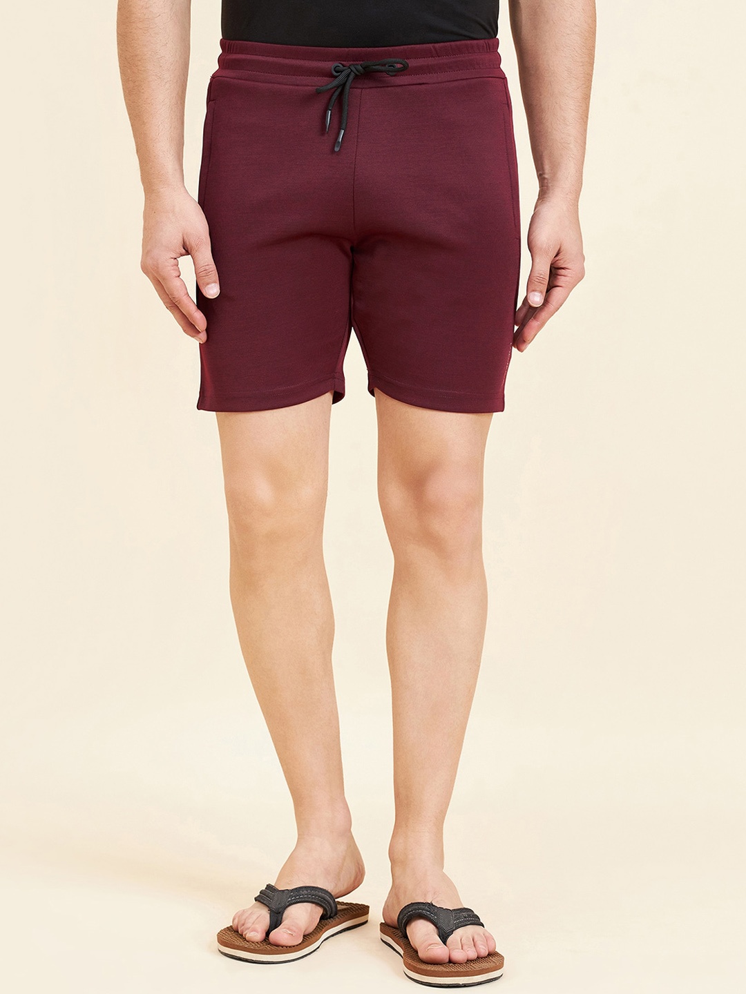 

Sweet Dreams Men Maroon Mid-Rise Lounge Shorts