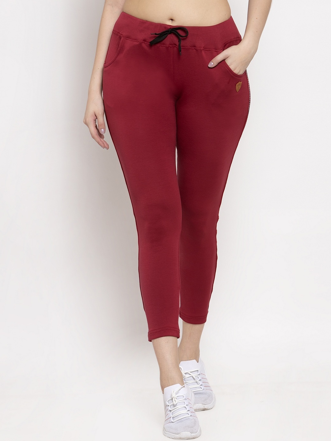 

Miaz Lifestyle Pure Cotton Skinny Fit Three-Fourth Length Tights, Maroon