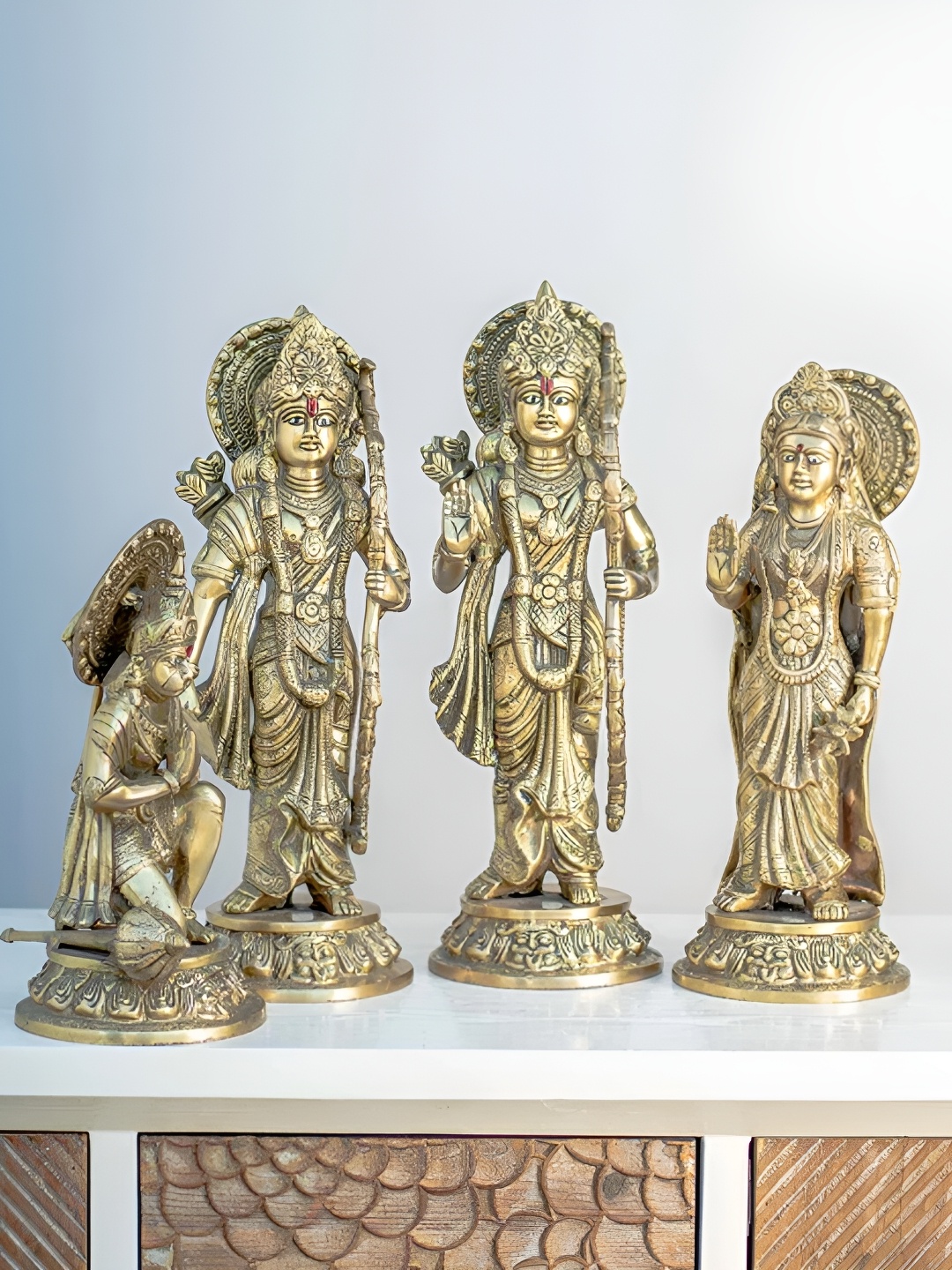 

THEDECORKART Gold-Toned Religious Brass Idol Showpiece
