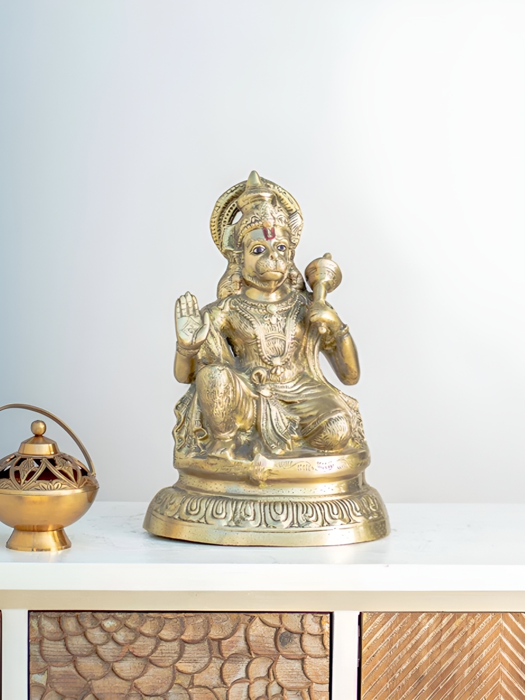

THEDECORKART Gold Toned Religious Brass Idol Showpiece