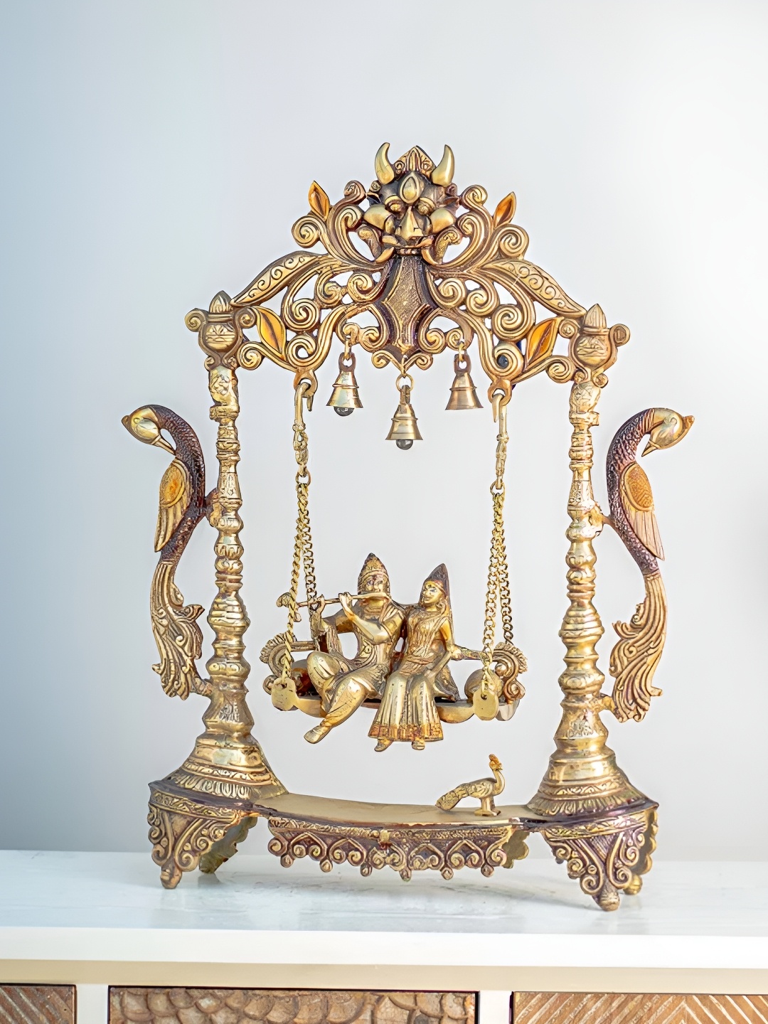 

THEDECORKART Gold-Toned Religious Idol Showpiece, Yellow