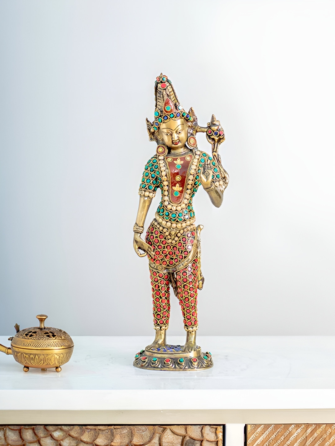 

THEDECORKART Gold-Toned Religious Idol Showpiece