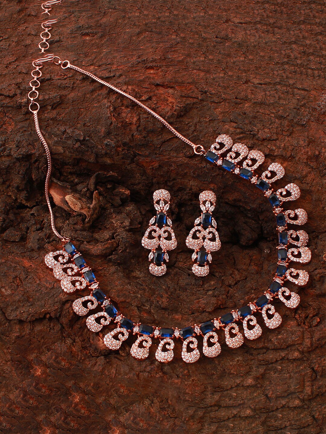 

Mirana Rose Gold Plated CZ Studded Jewellery Set