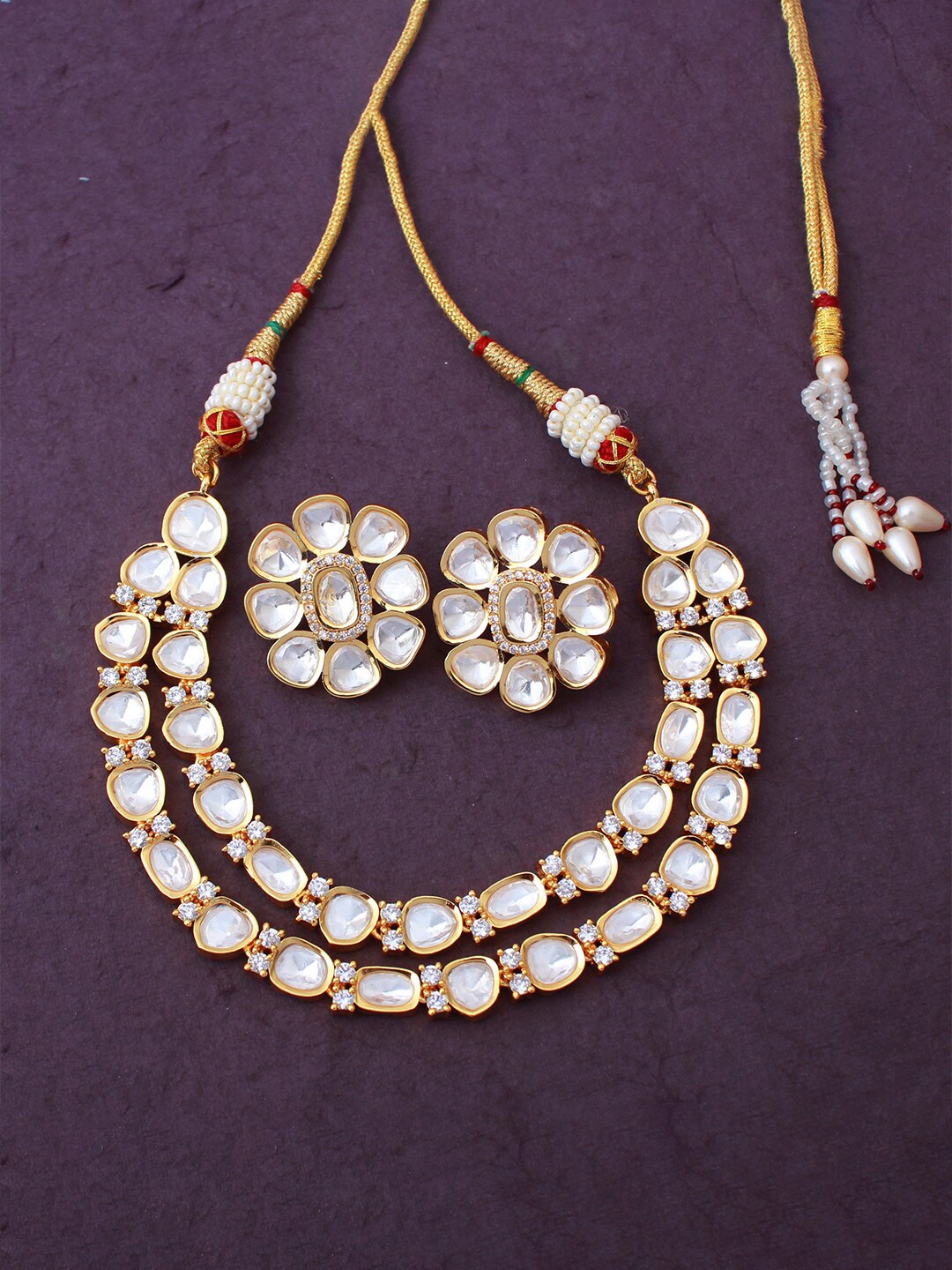 

Mirana Gold-Plated Kundan Studded Jewellery Set