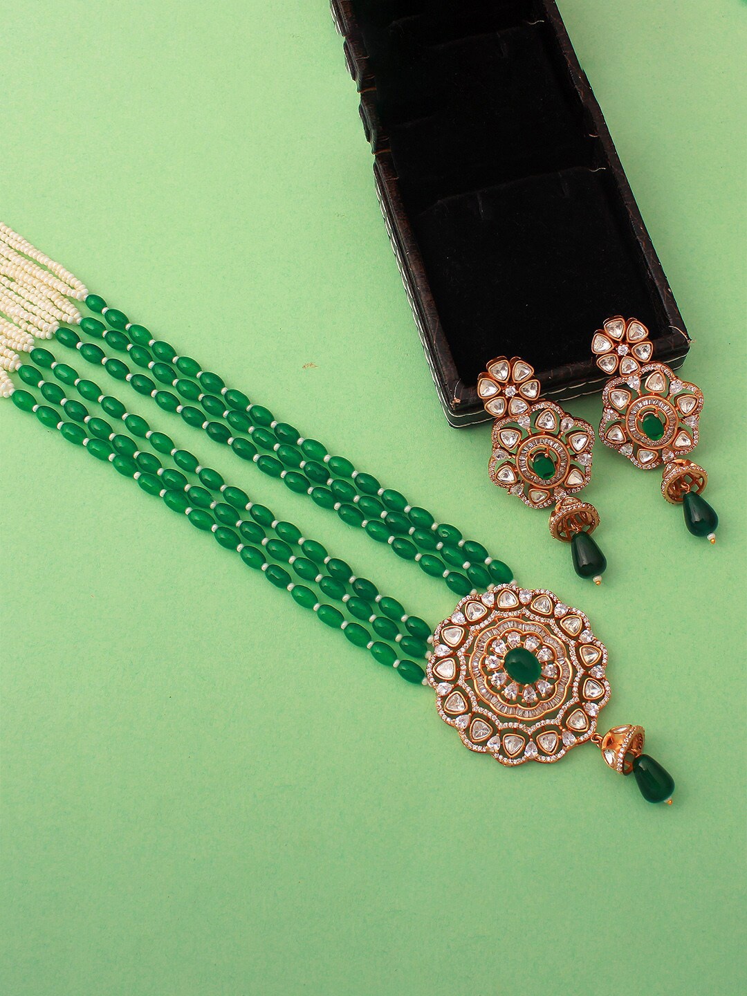 

Mirana Gold Plated Kundan Studded Jewellery Set