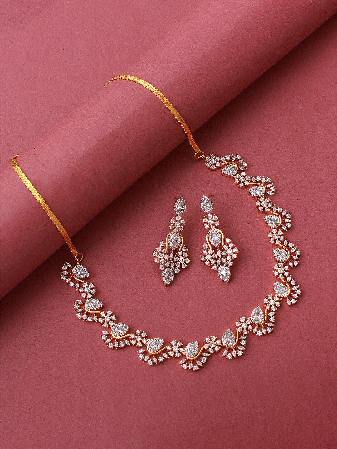

Mirana Gold Plated Cubic Zirconia Jewellery Set