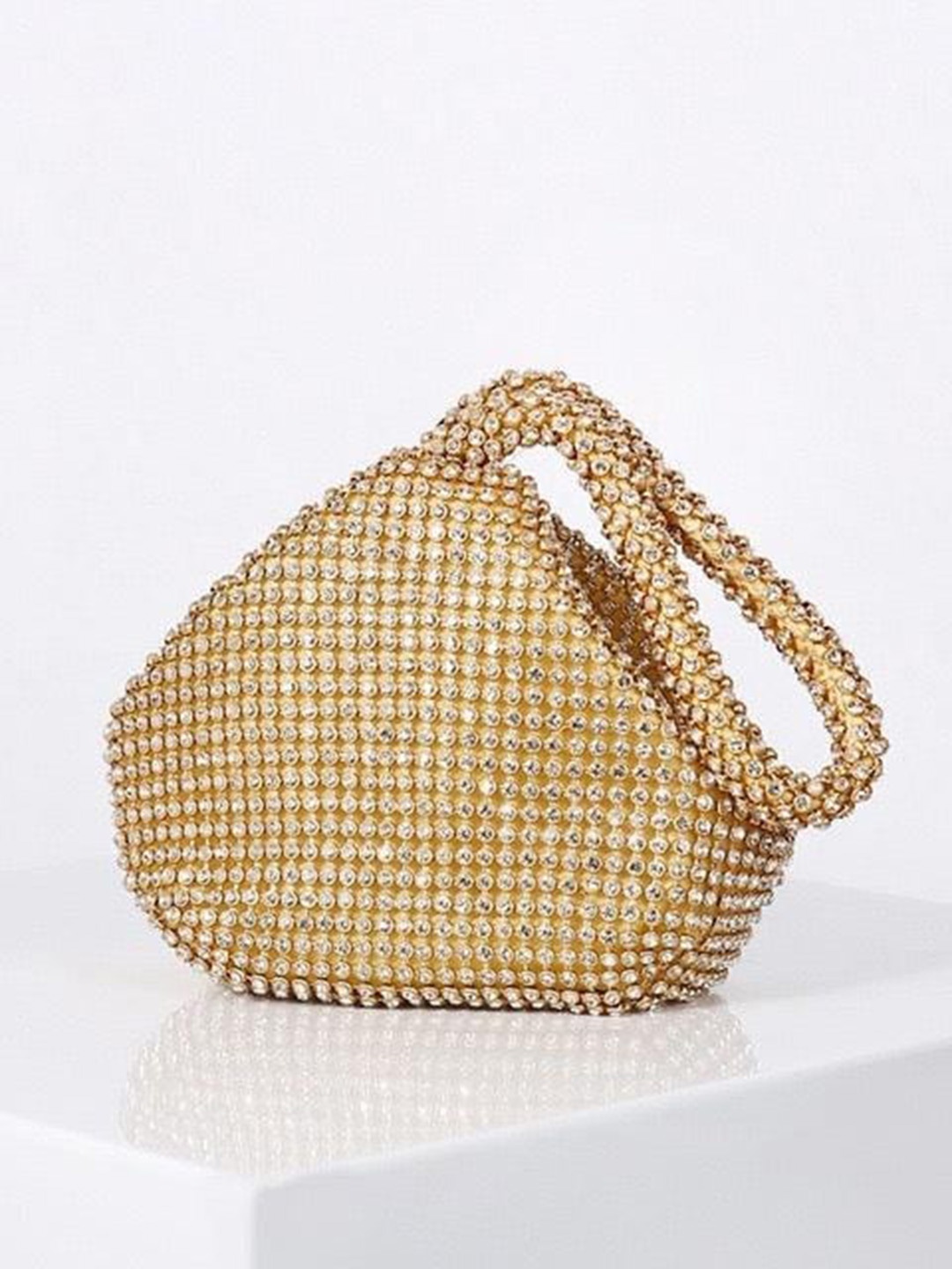 

StyleAsh Textured Embellished Hobo Bag, Gold