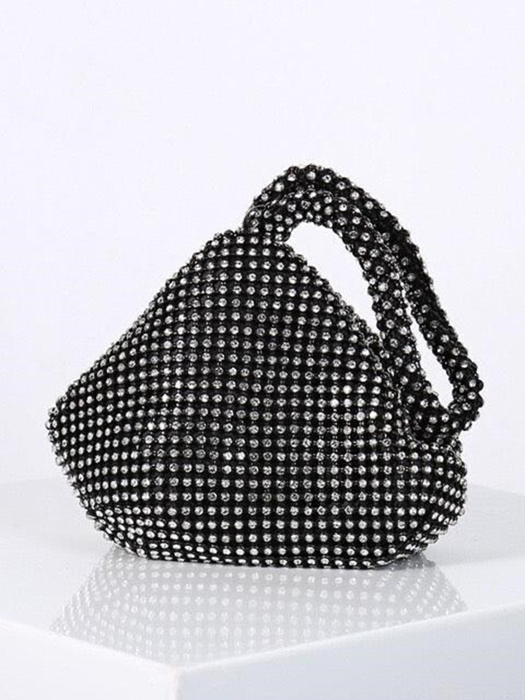 

StyleAsh Embellished Structured Handheld Bag, Black