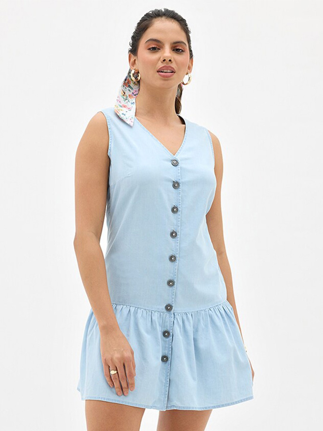 

Virgio Drop-Waist Mini Dress, Blue