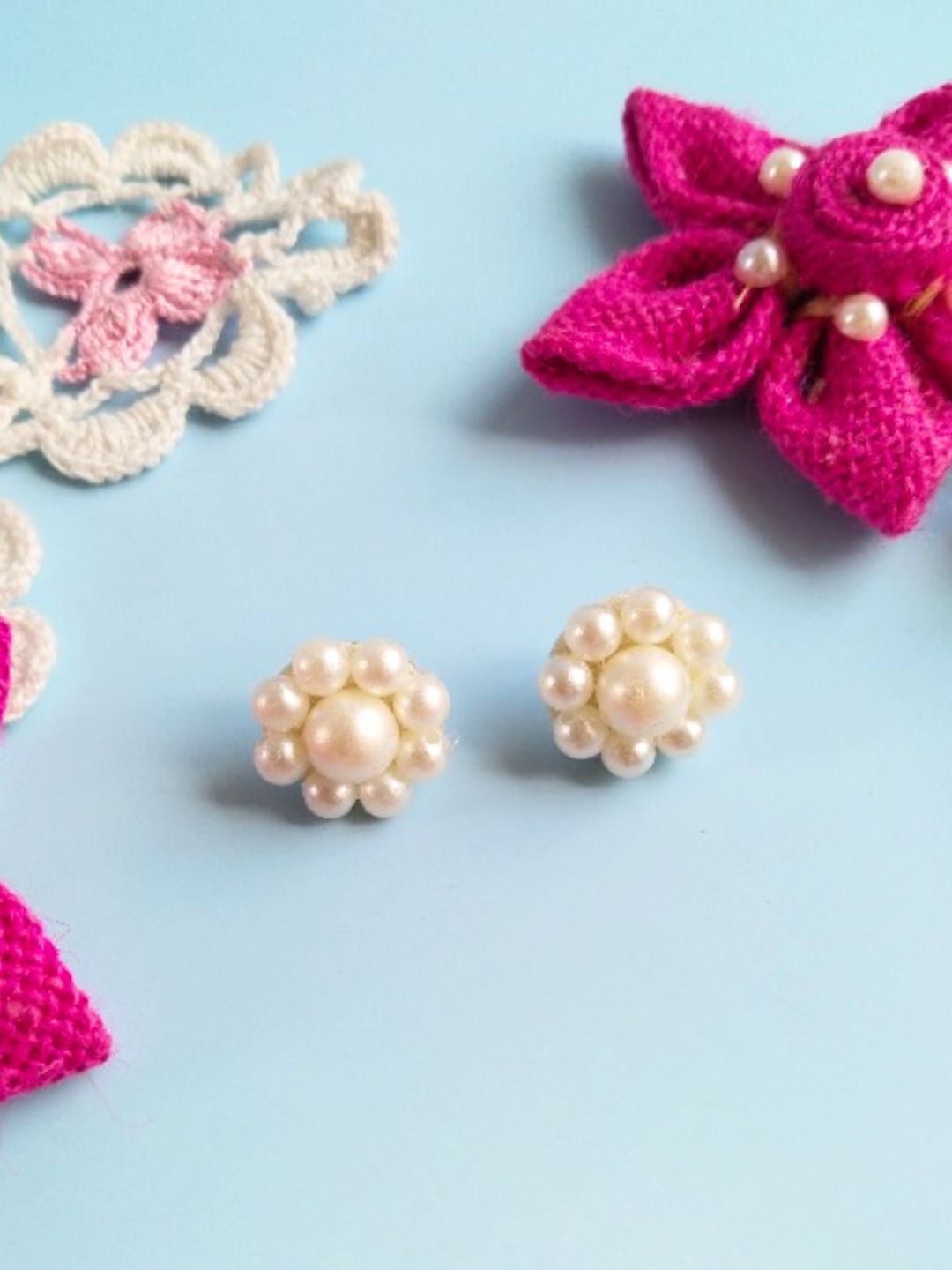 

Sangria Pearl-Beaded Bohemian Studs Earrings, White