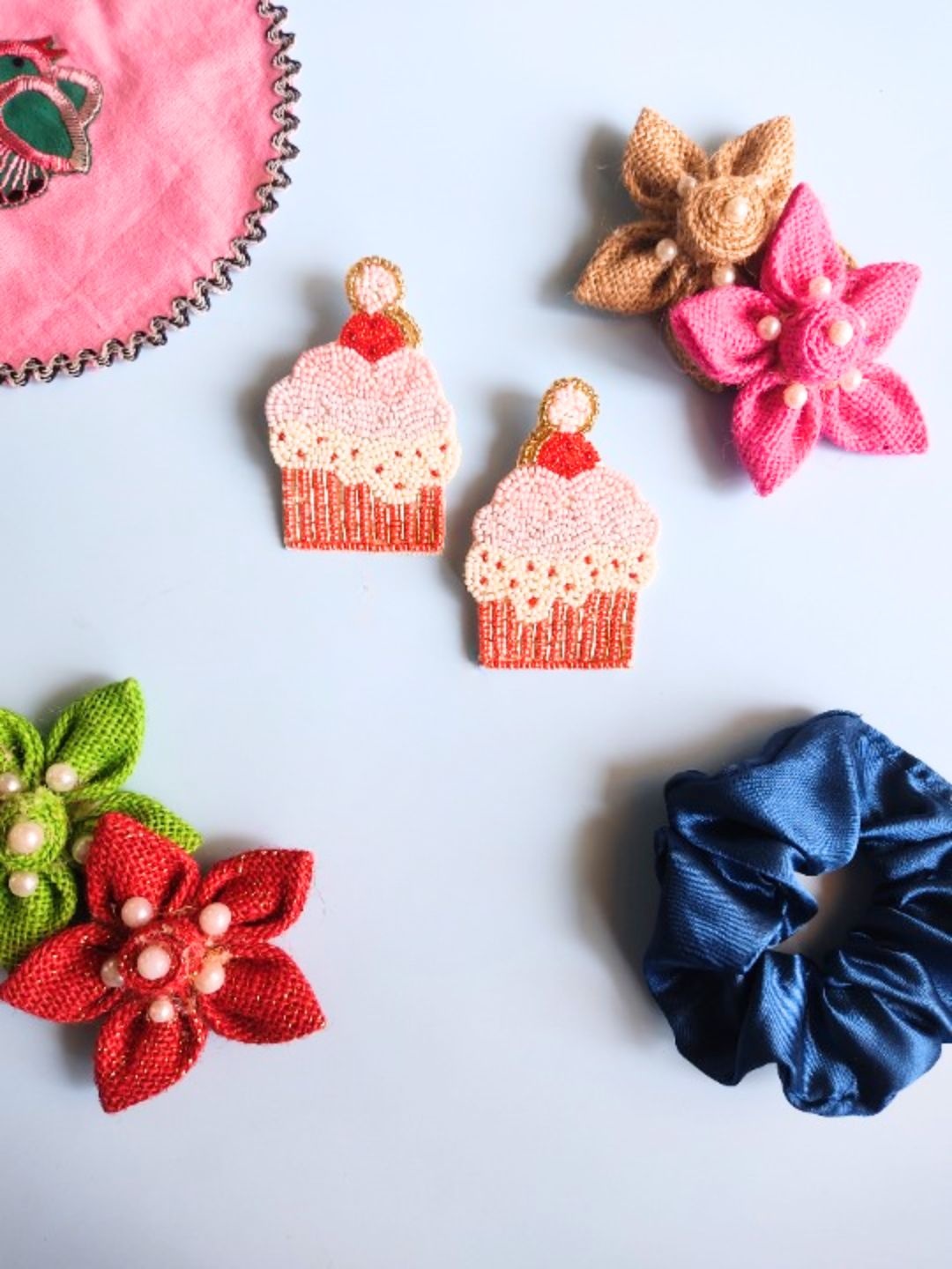 

Sangria Beaded Bohemian Quirky Drop Earrings, Pink