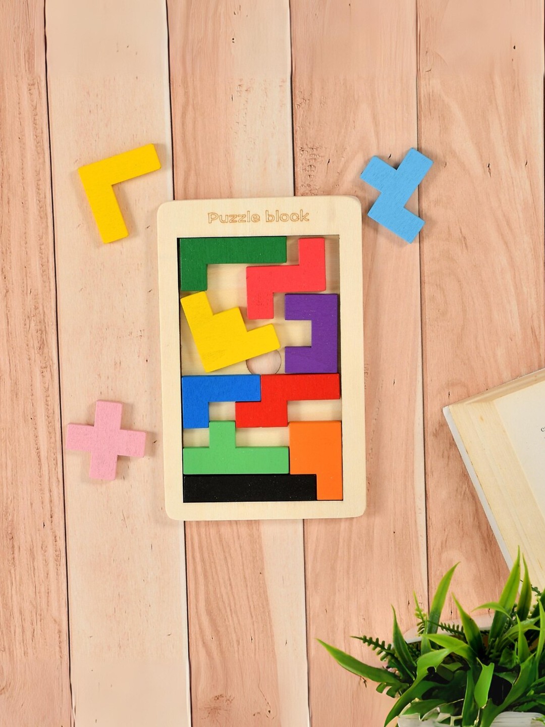 

CLIO'S HERITAGE STORE Handmade Wooden Jigsaw Puzzle Activity Toy, Green