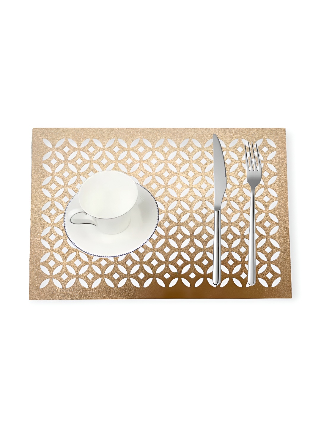 TANLOOMS Beige & Brown 6-Pcs Textured Table Placemats