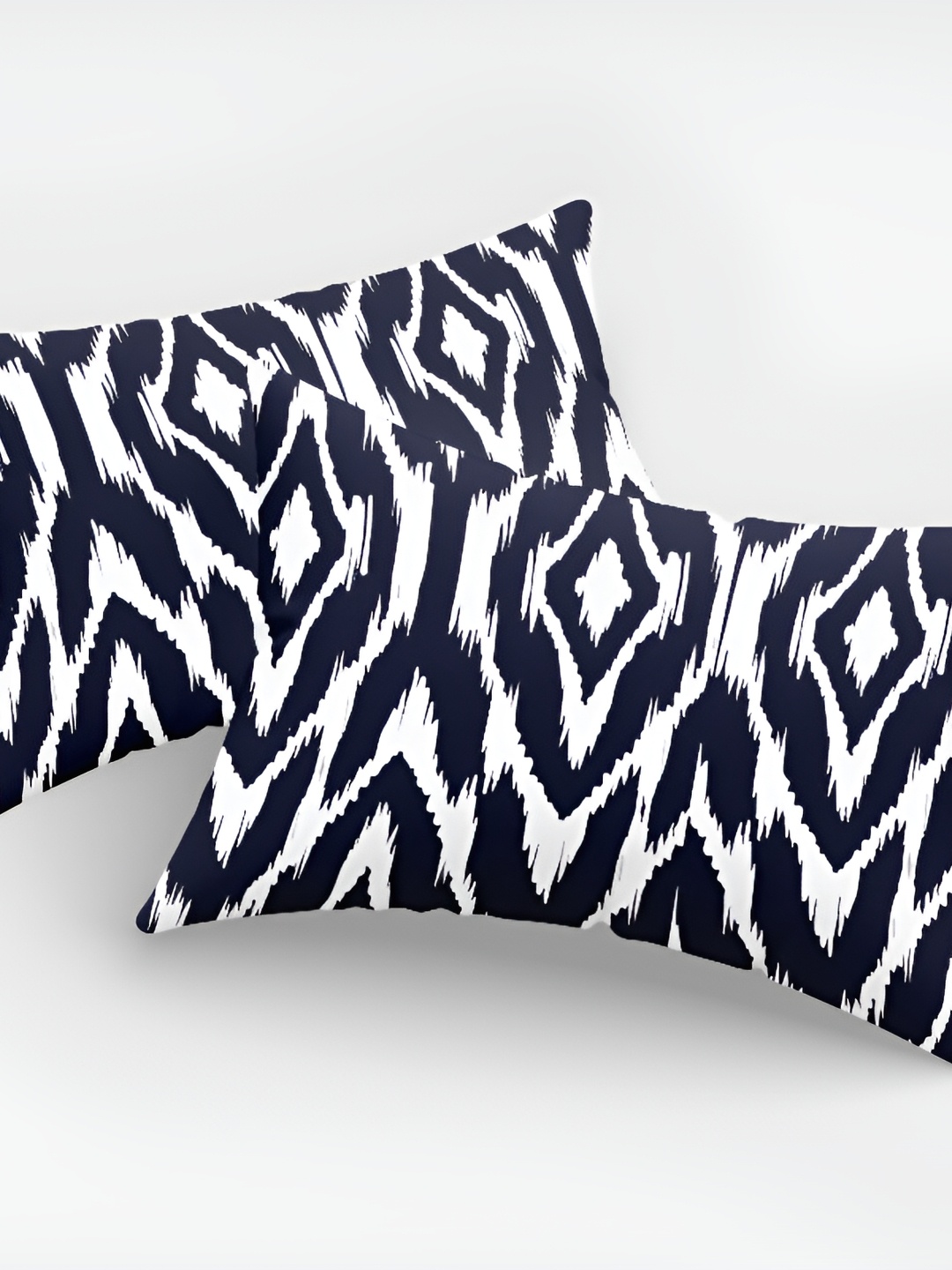 

Astitva White & Black 2 Pcs Abstract Rectangle Cushion Covers
