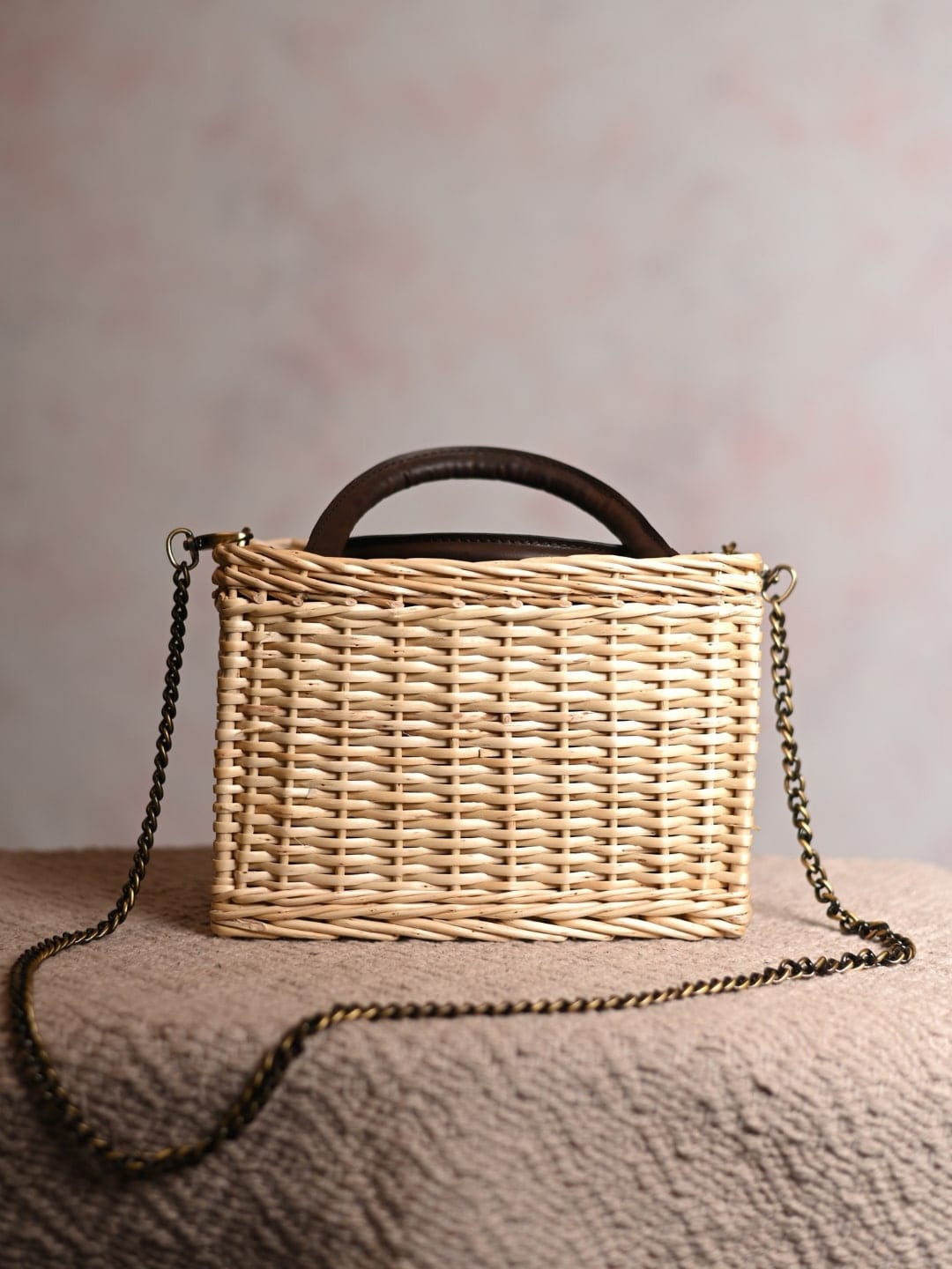 

KADAM HAAT Structured Handheld Bag, Beige