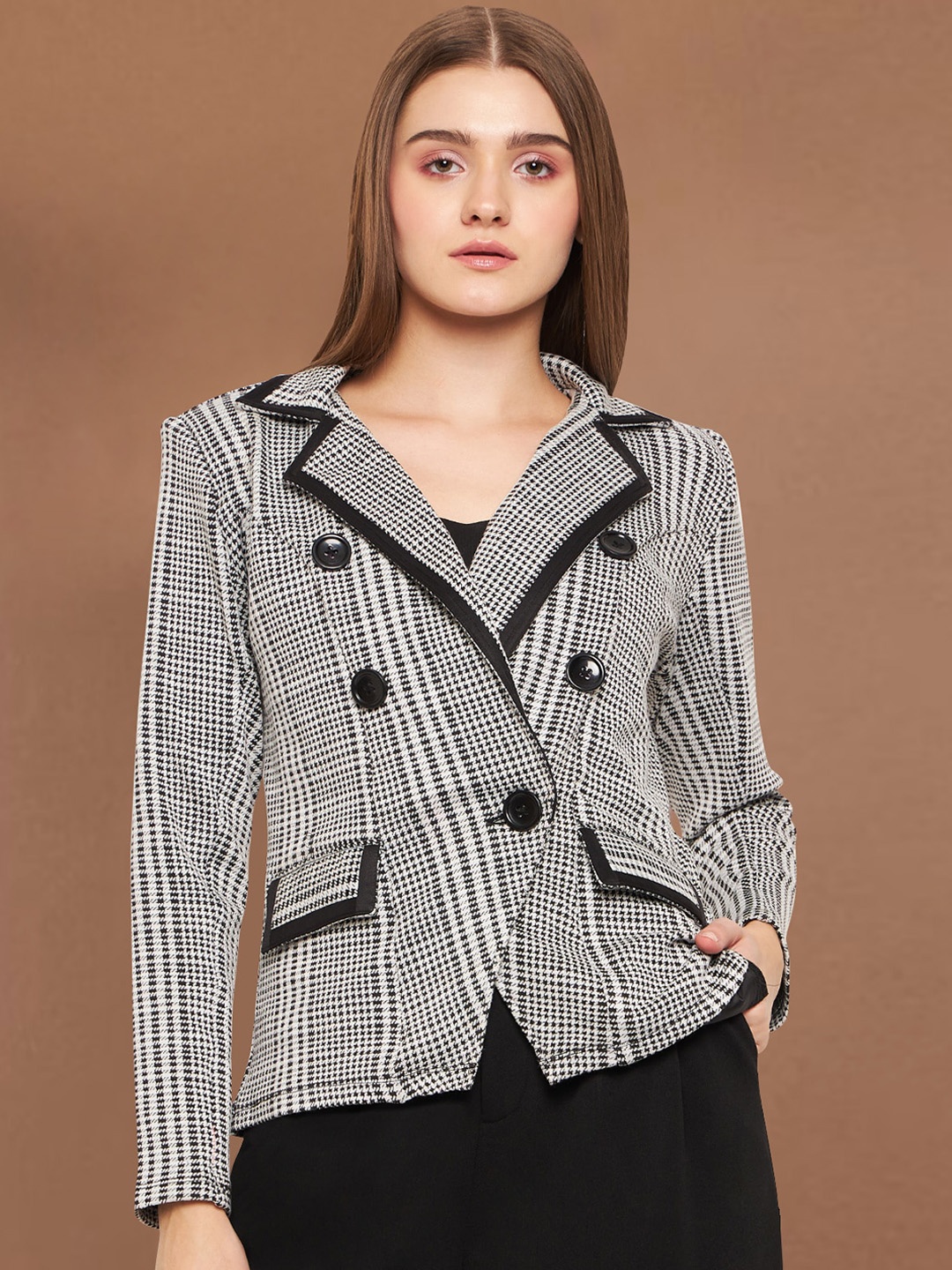 

Martini Checked Tailored-Fit Single-Breasted Blazers, Black