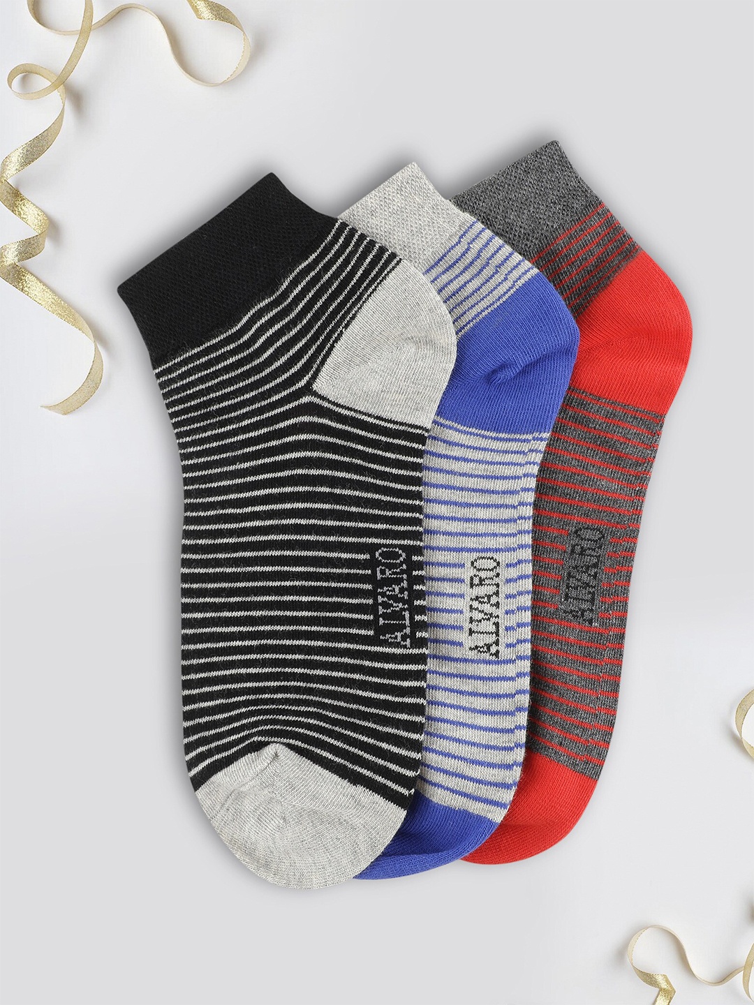 

Alvaro Castagnino Men Pack Of 3 Patterned Ankle Length Socks, Black