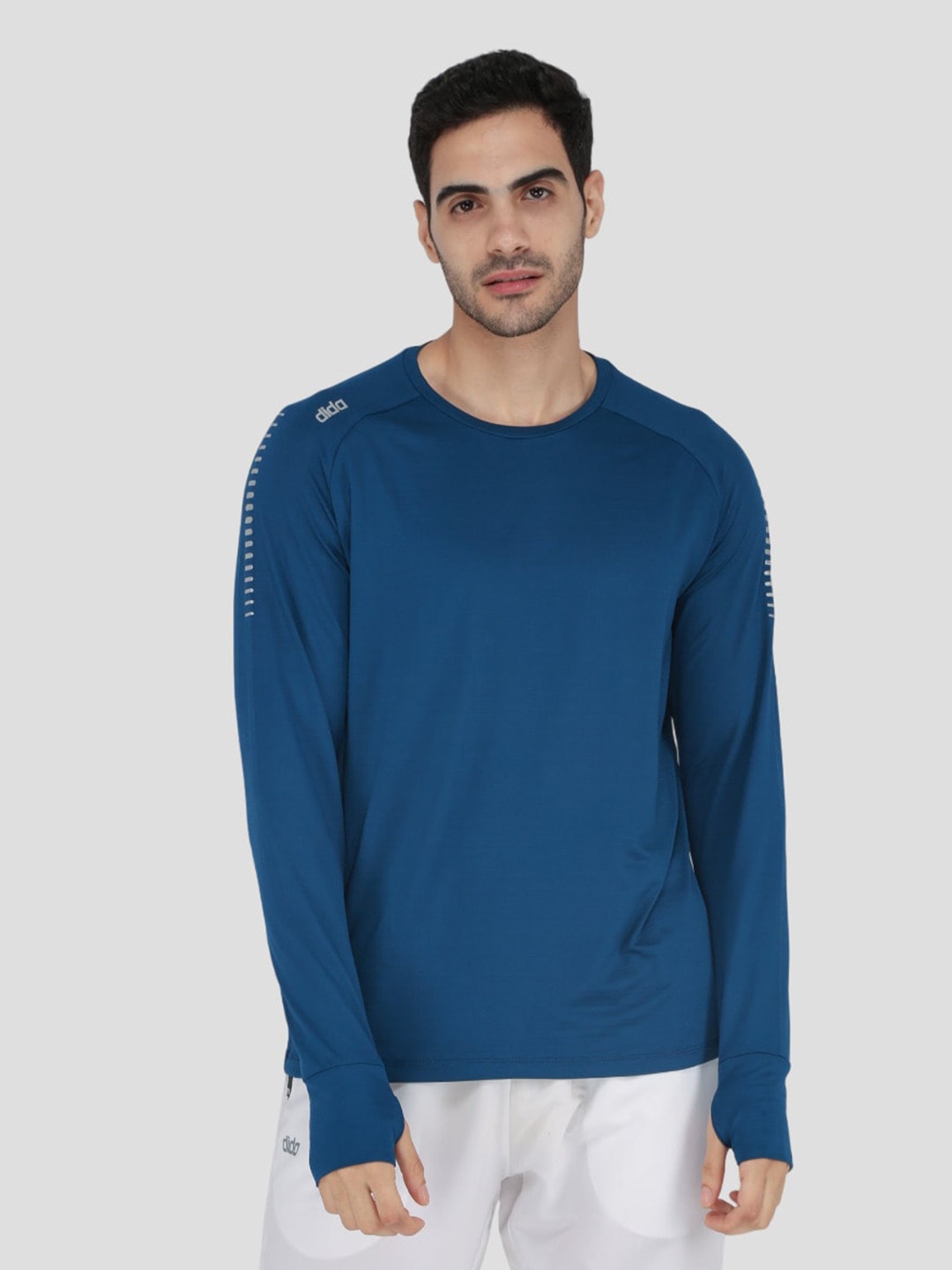 

DIDA Round Neck Long Sleeves Dri-FIT Applique T-shirt, Teal