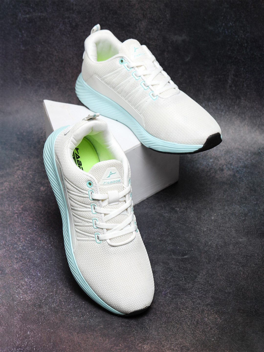 

ABROS Men Mesh Running Shoes, White