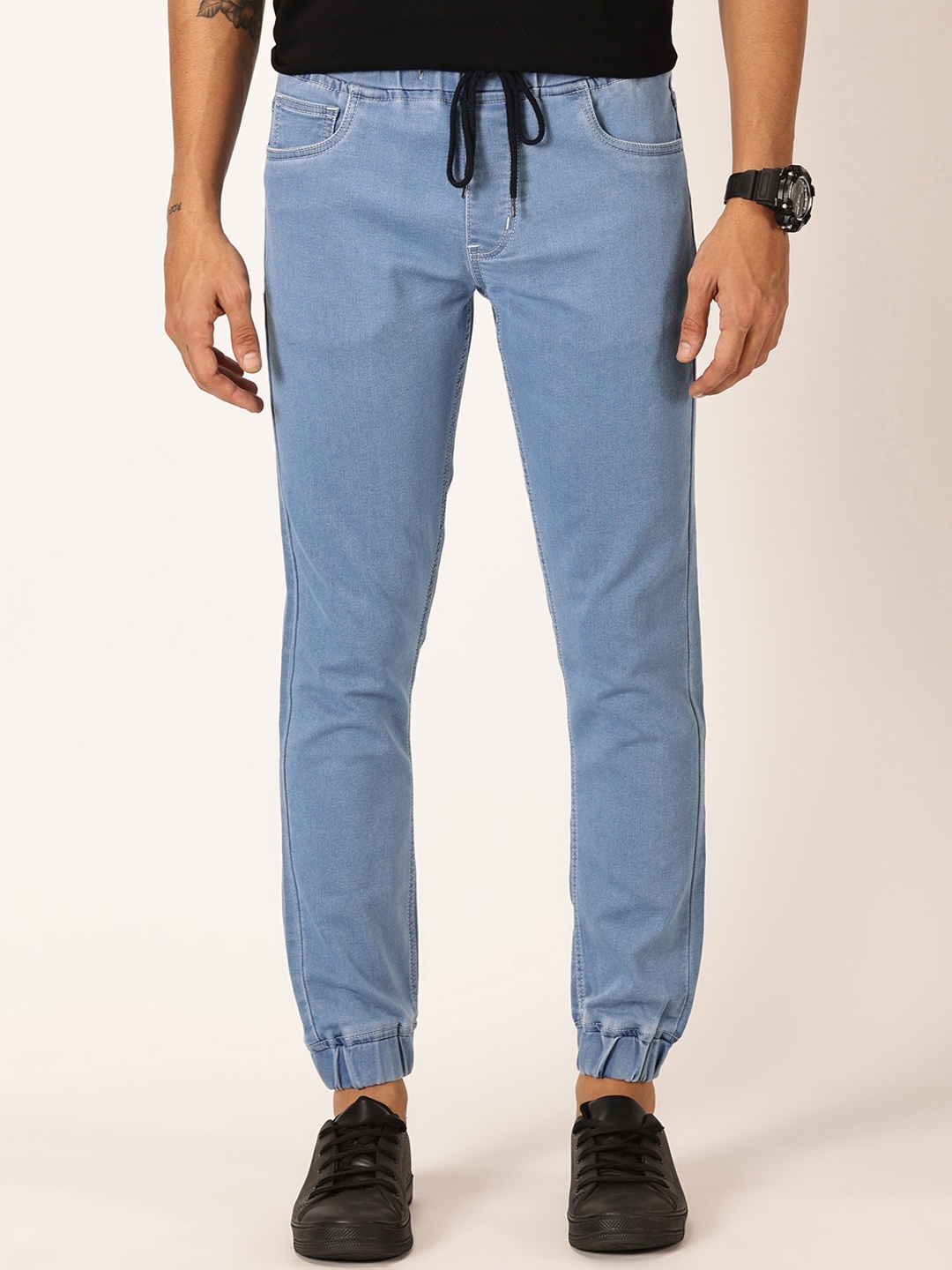 

HERE&NOW Men Original Mid Rise Jogger, Blue