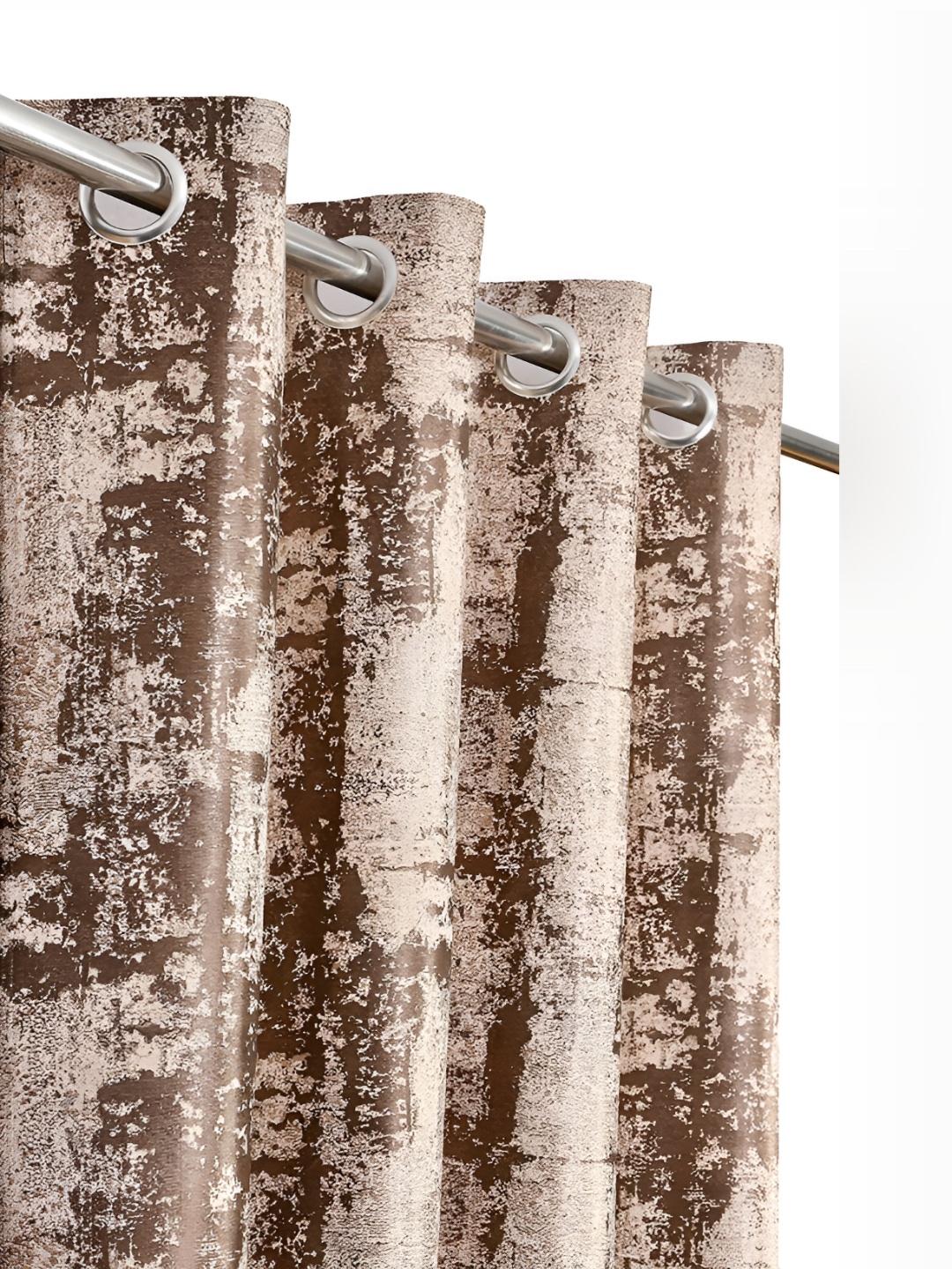 

HOMECRUST Coffee Brown & Beige 2 Pieces Abstract Room Darkening Door Curtains