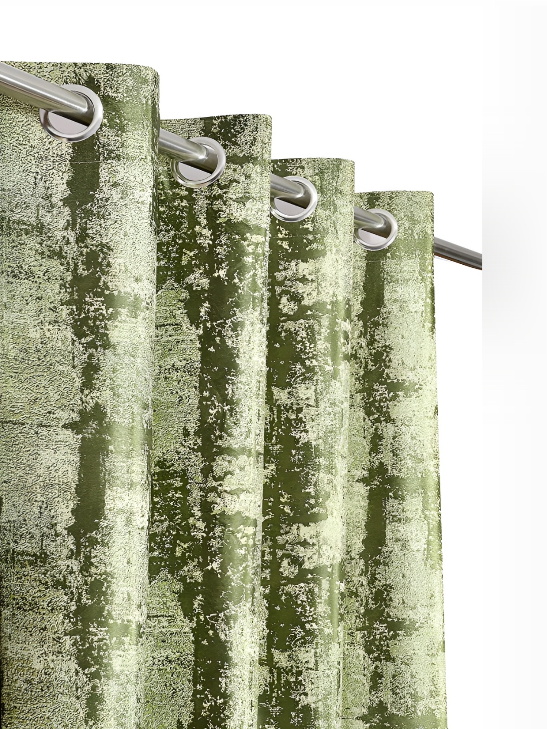 

HOMECRUST Green 2 Pieces Geometric Eyelet Room Darkening Door Curtain