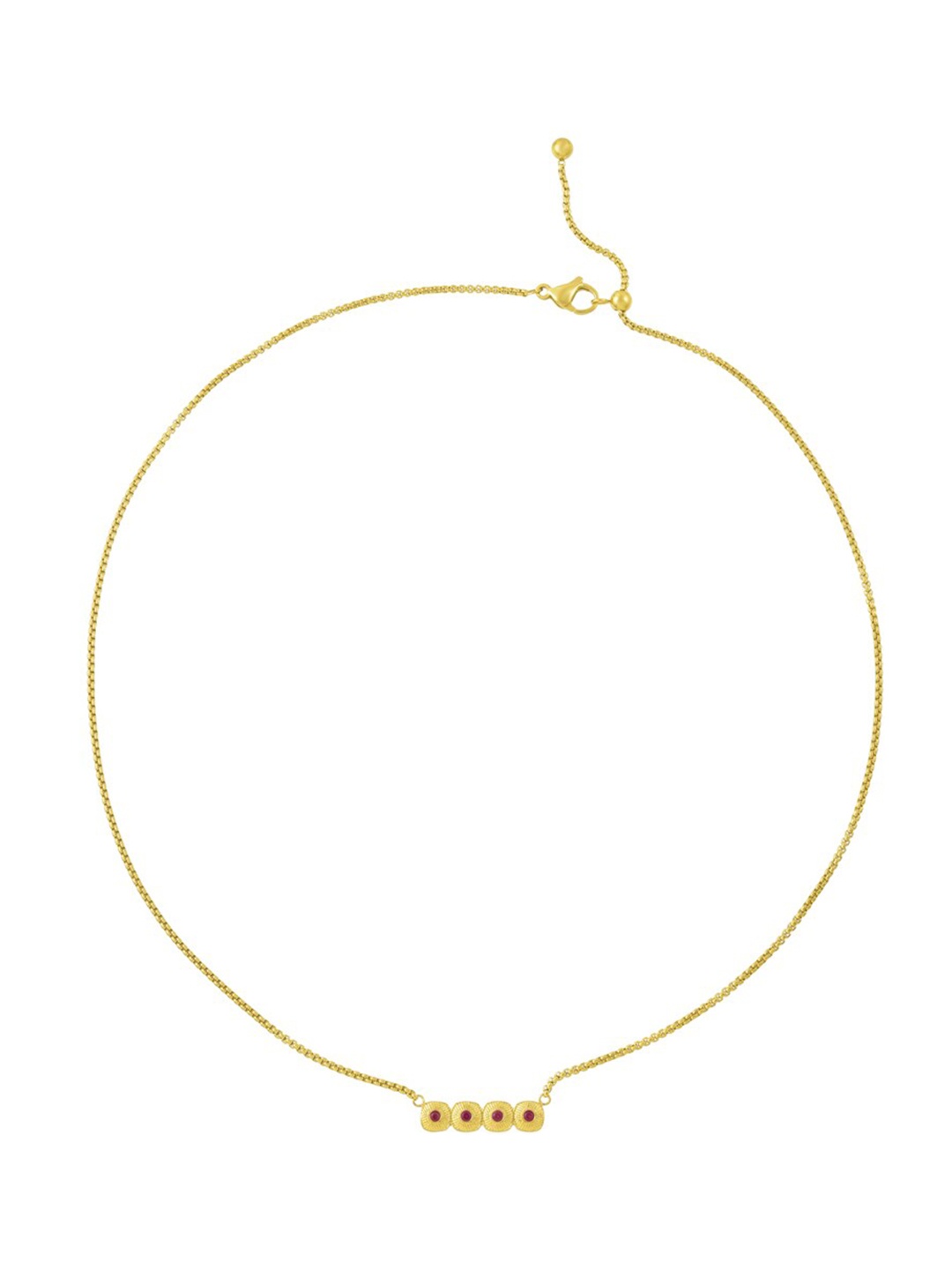 

ARVINO Brass Gold-Plated Stone Studded Minimal Necklace