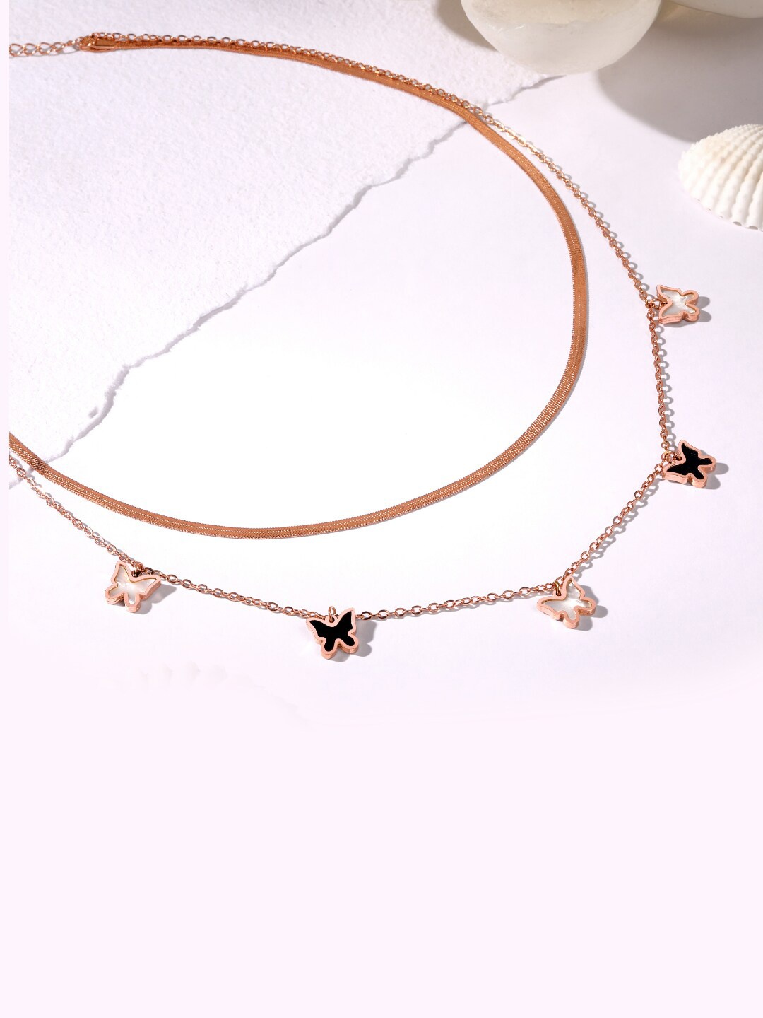 

ASMITTA JEWELLERY Rose Gold Plated Layered Necklace