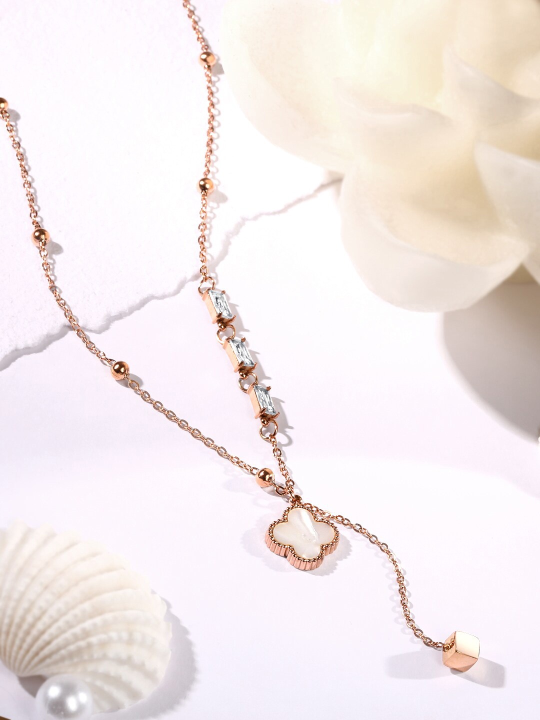 

ASMITTA JEWELLERY Rose Gold Pated Necklace