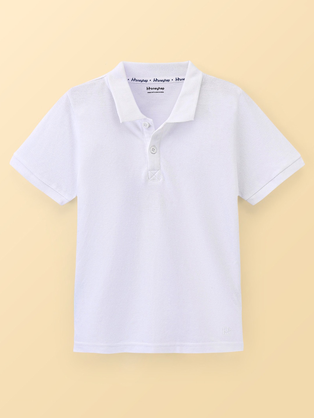 

Honeyhap Boys Polo Collar Cotton Casual T-shirt, White