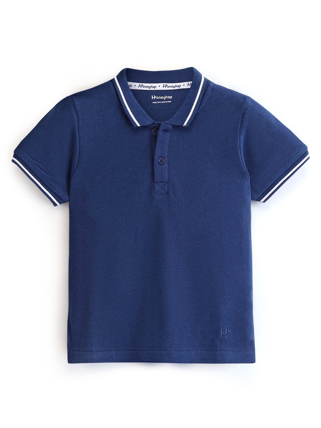 

Honeyhap Boys Polo Collar Cotton T-shirt, Navy blue