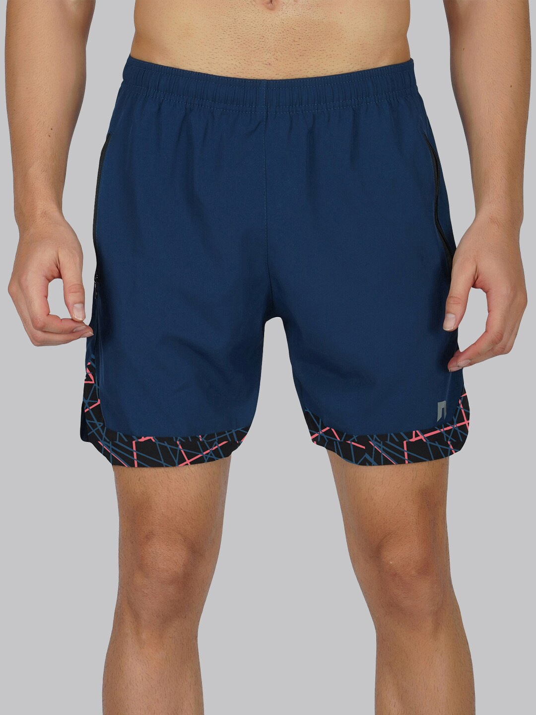 

NEVER LOSE Men Mid Rise Shorts, Turquoise blue