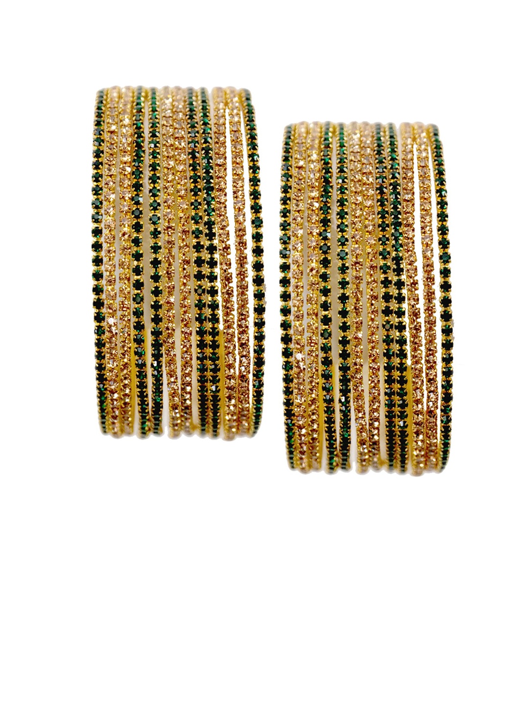 

NMII Set Of 24 Gold-Plated CZ Studded Bangle