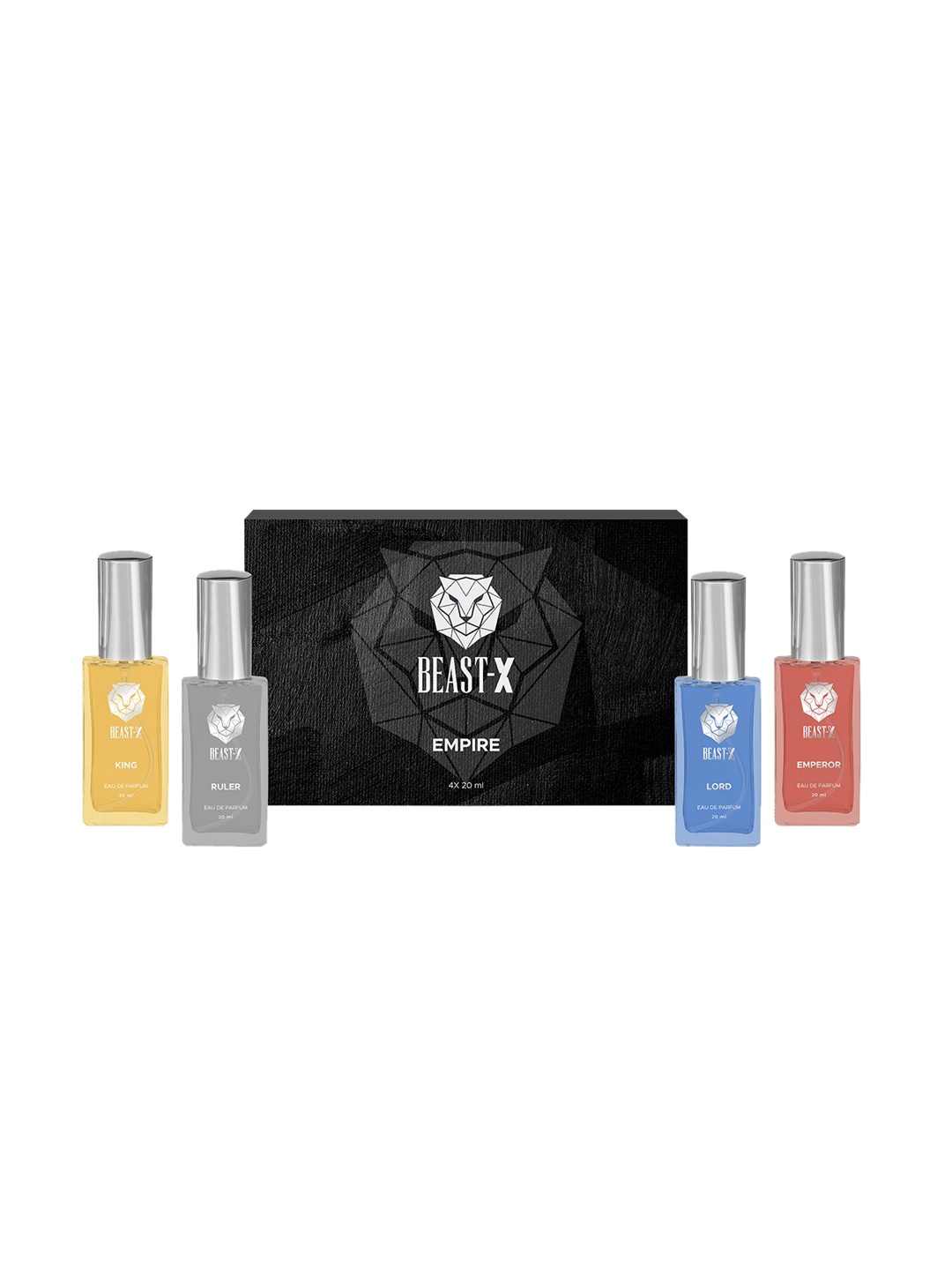 

Pure Sense Men Set of 4 BEAST - X Empire Eau De Parfum - 20 ml Each, Black