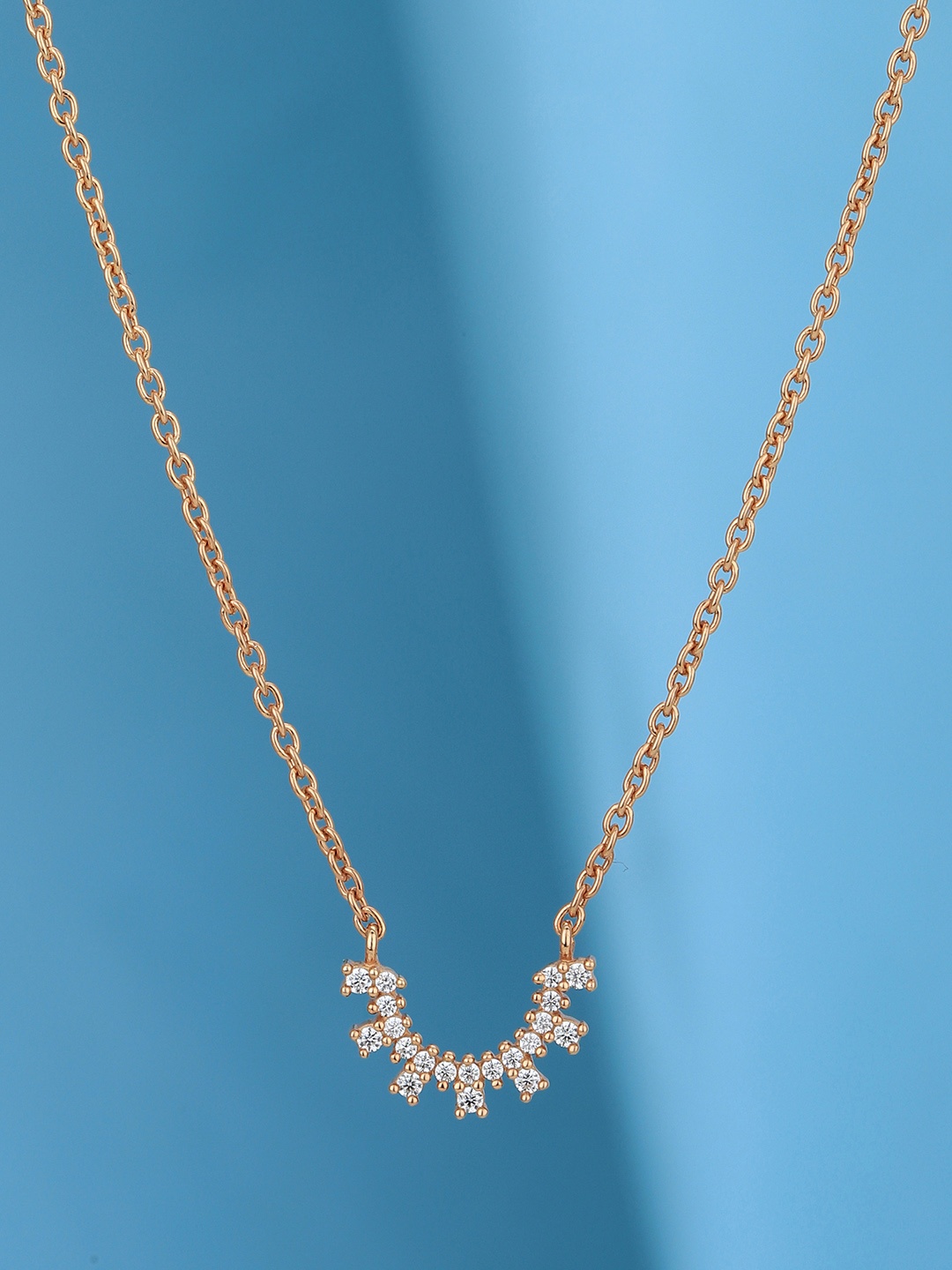 

VANBELLE Women 925 Sterling Silver 18kt Rose Gold Plated with CZ Necklace