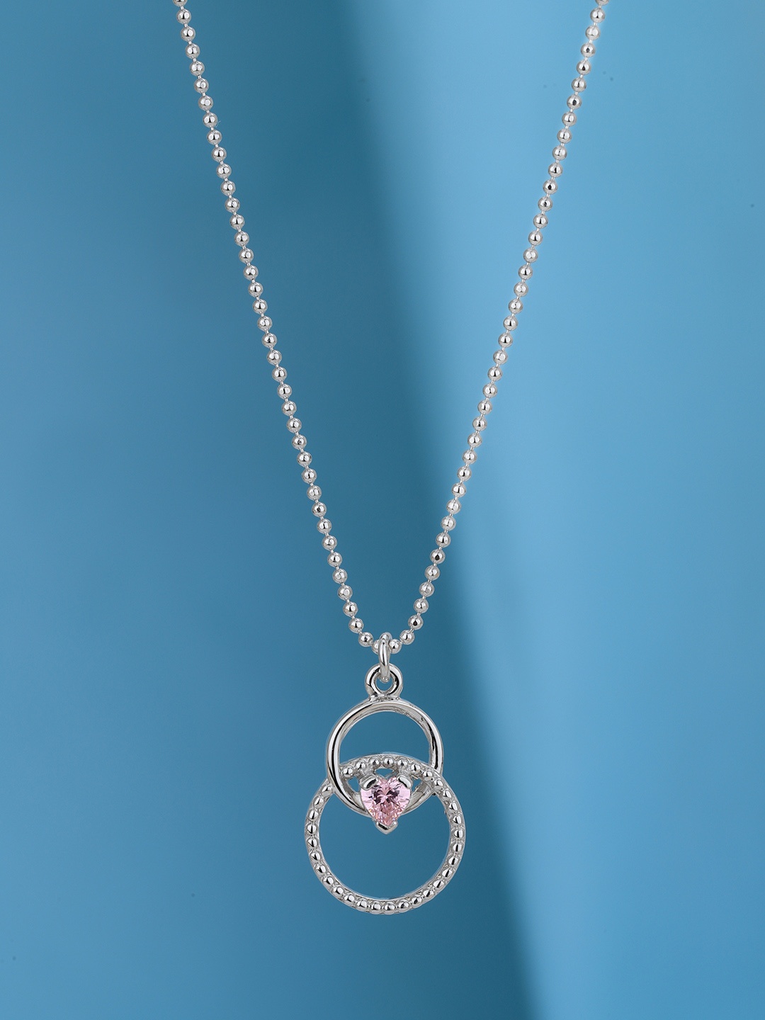 

VANBELLE Women 925 Sterling Silver Rhodium Plated with CZ Heart Pendant & Chain