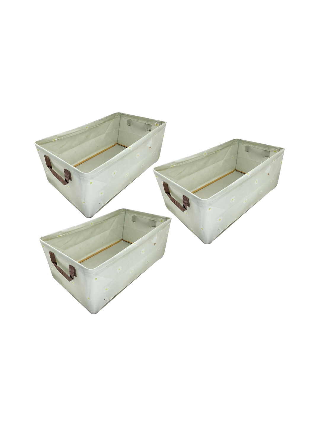 

HOUSE OF QUIRK Beige 3 Pieces Printed Super Strong Multi-Utility Organisers