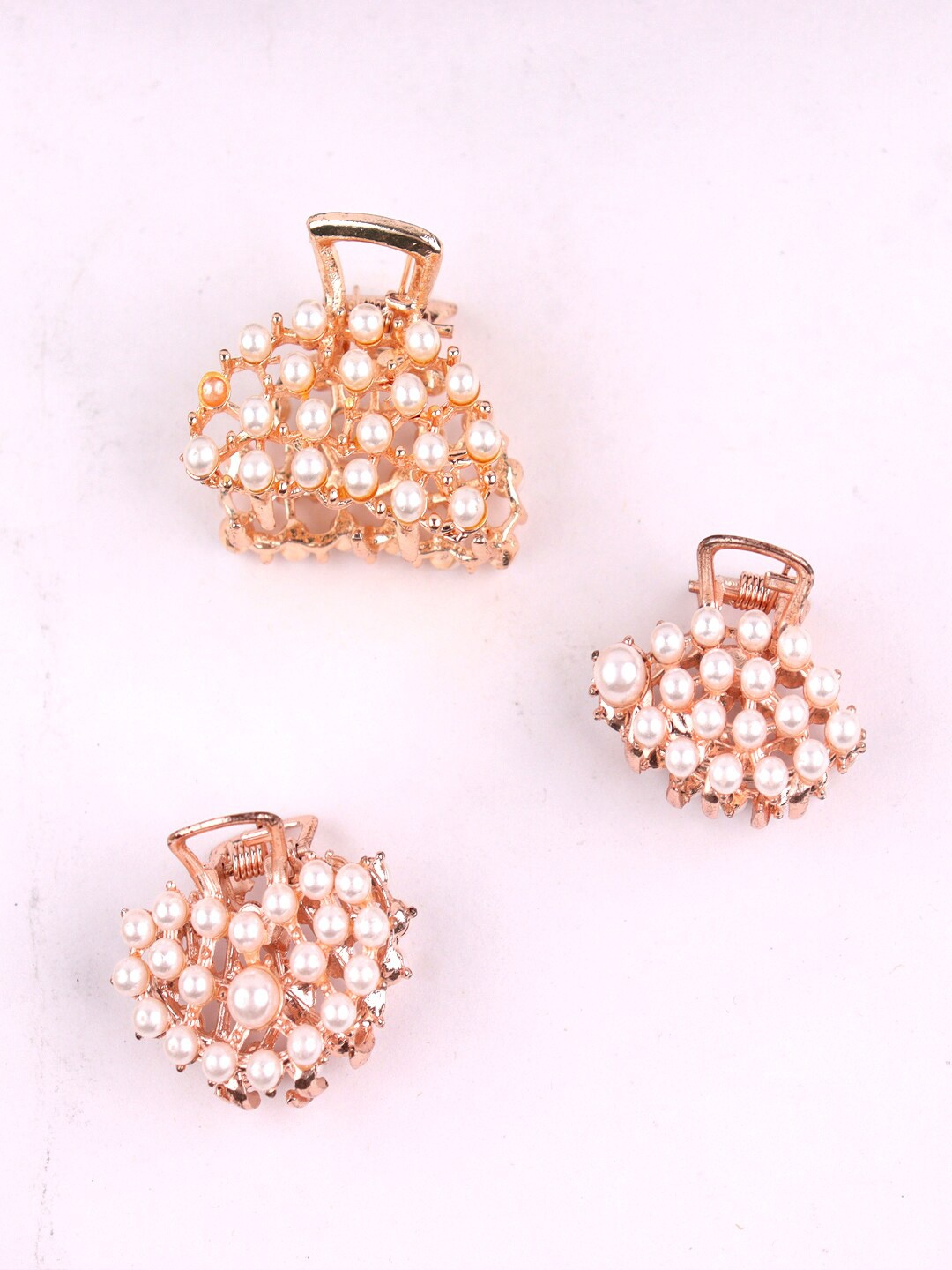 

Krelin Set of 3 Embellished Claw Clip, Rose gold