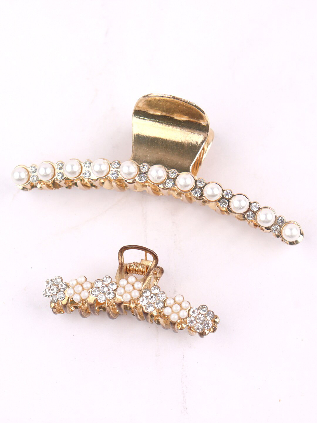 

Krelin Set of 2 Beaded Claw Clip, Gold