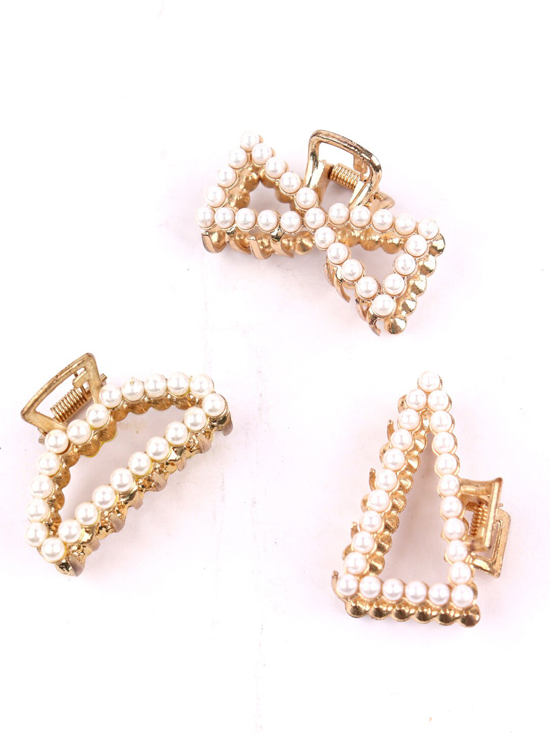 

FIMBUL Set of 3 Gold-Plated Pearl Embellished Claw Clips