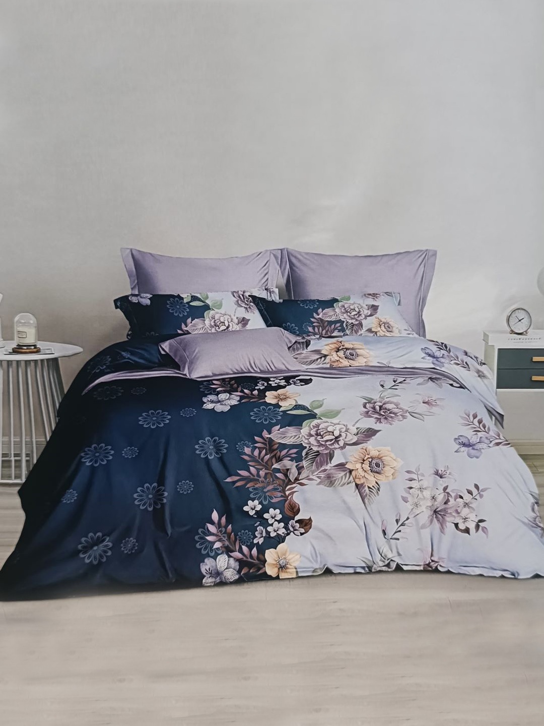 

Signature Blue 4 Pcs Printed Bedding Set