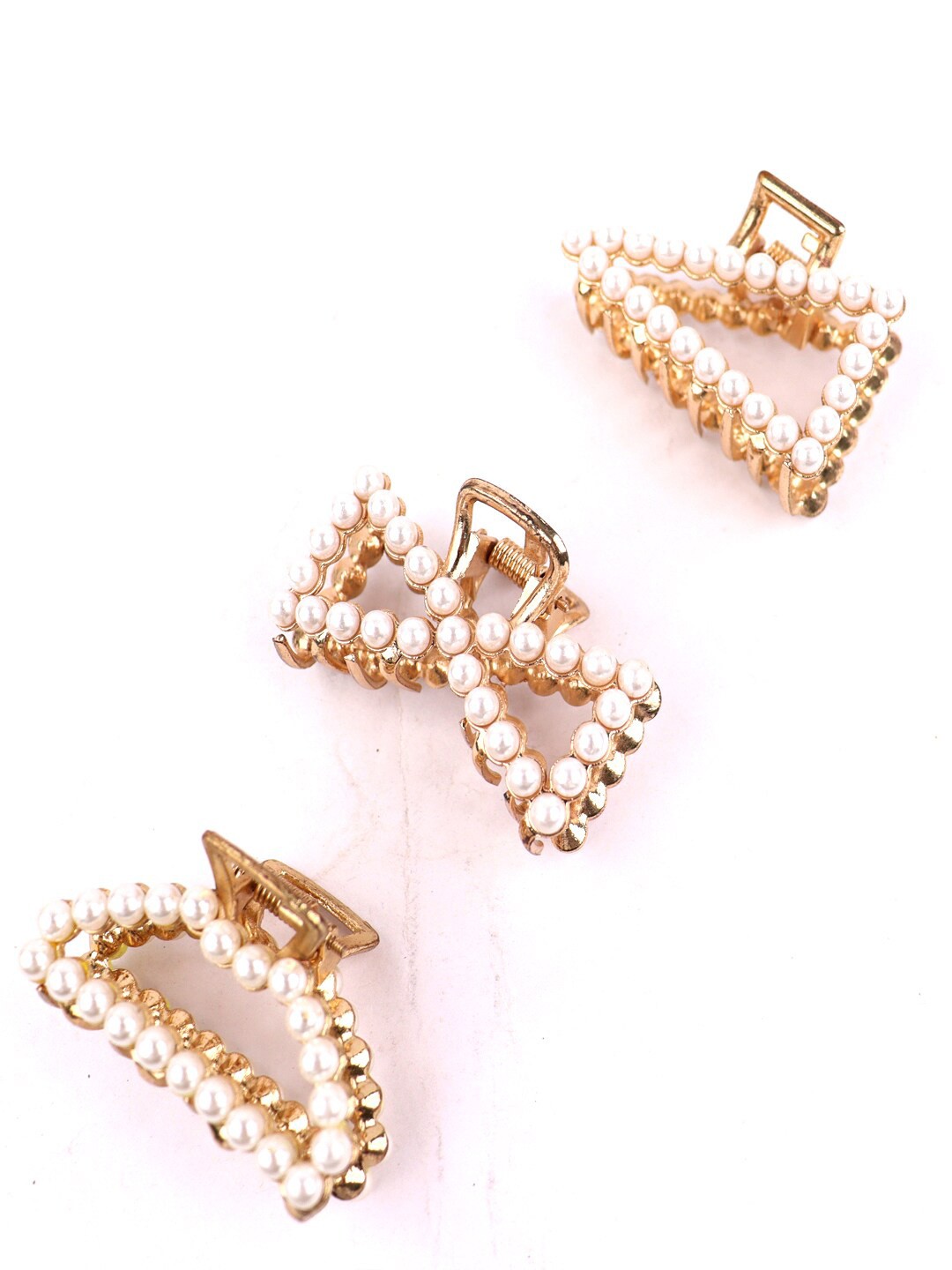 

VAGHBHATT Set of 3 Embellished Claw Clips, Gold