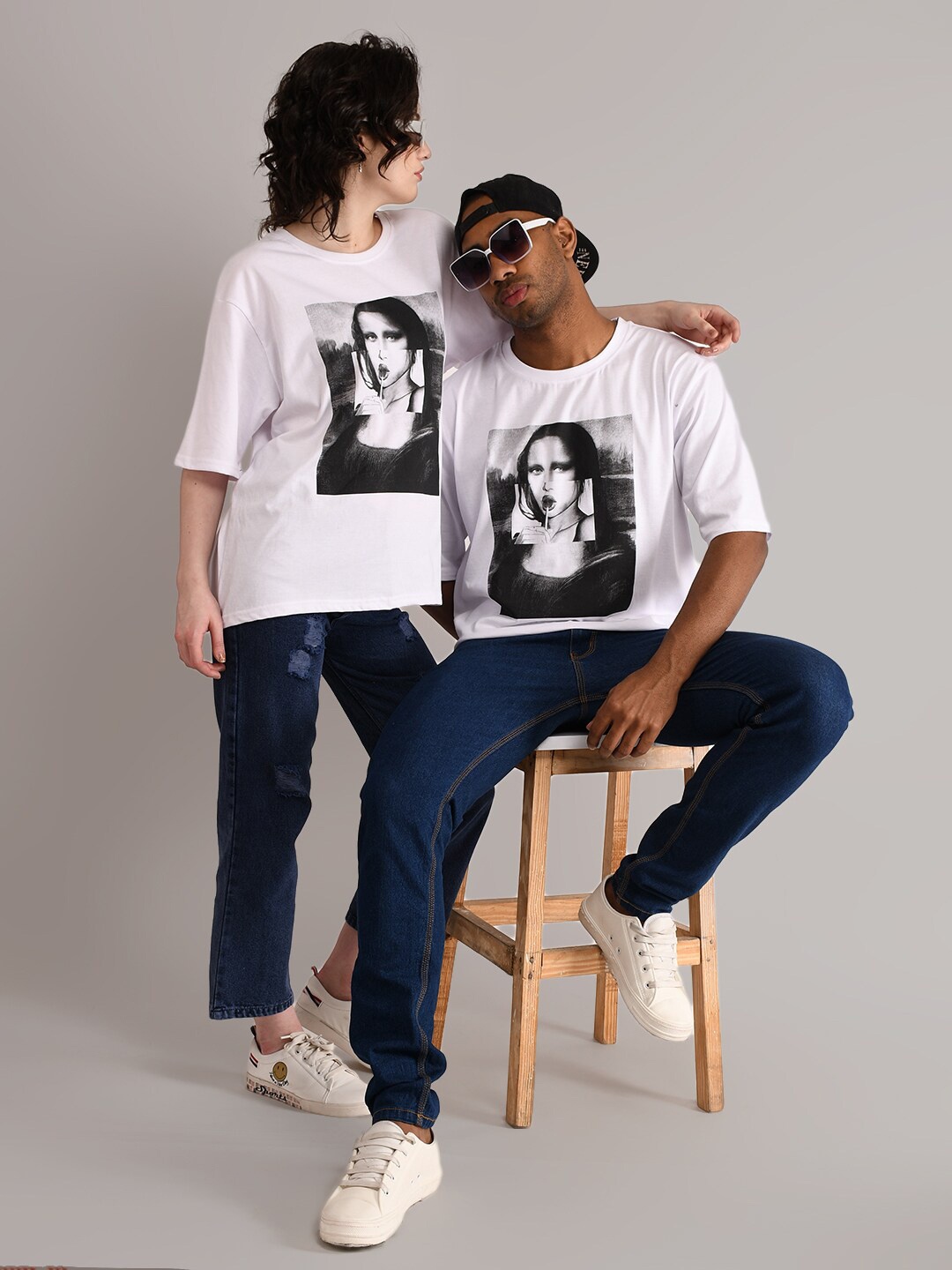 

ABSOLUTE DEFENSE Unisex Graphic Printed Round Neck Cotton Oversized T-shirt, White