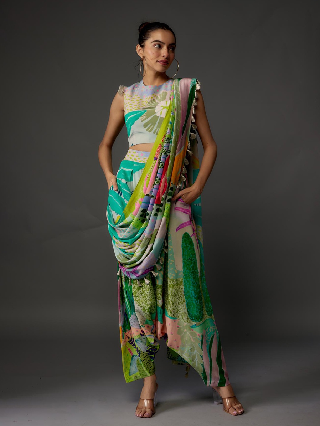 

Payal Singhal Floral Print Crepe Maxi Top, Multi