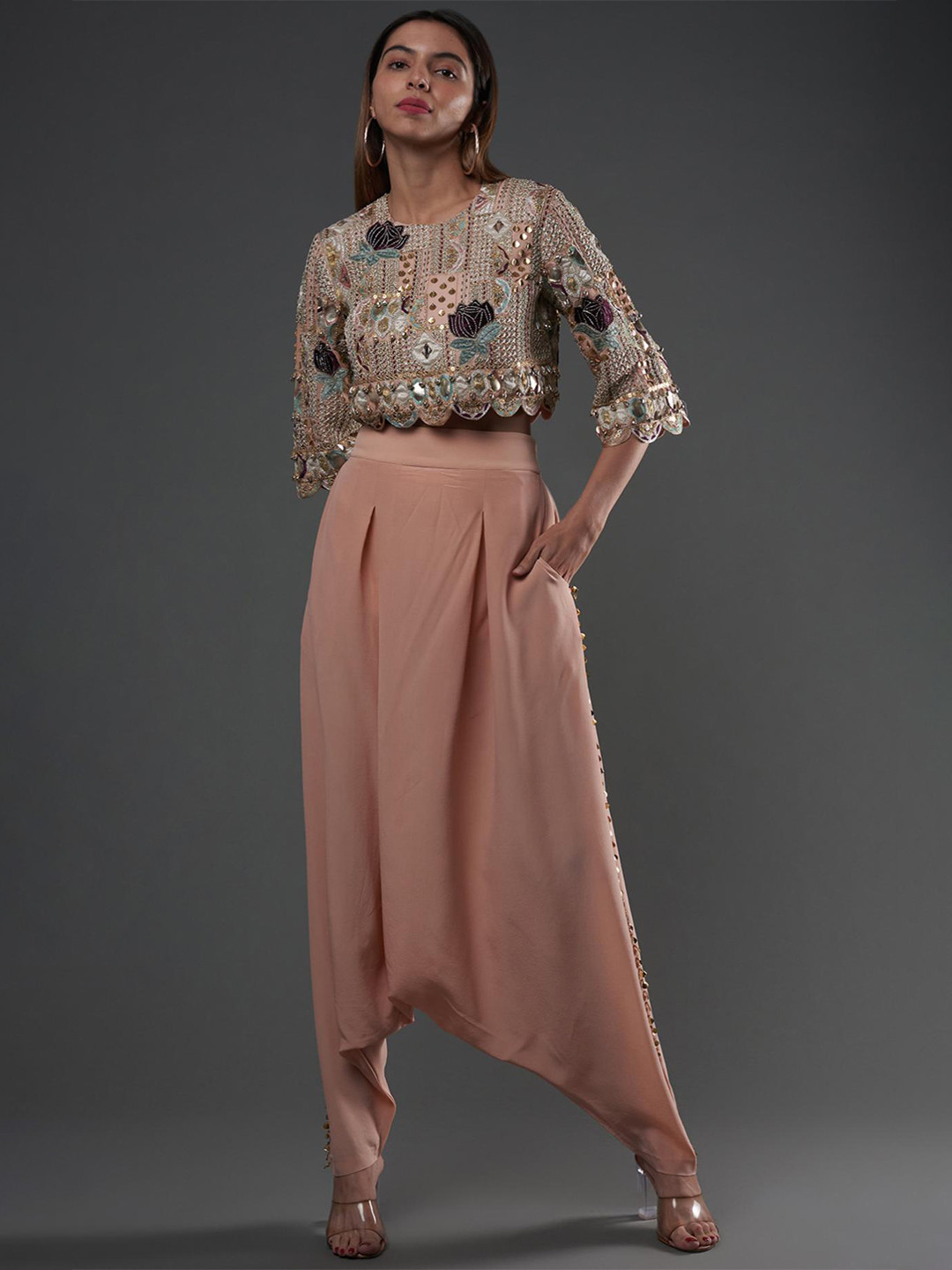 

Payal Singhal Floral Print Georgette Top, Rose