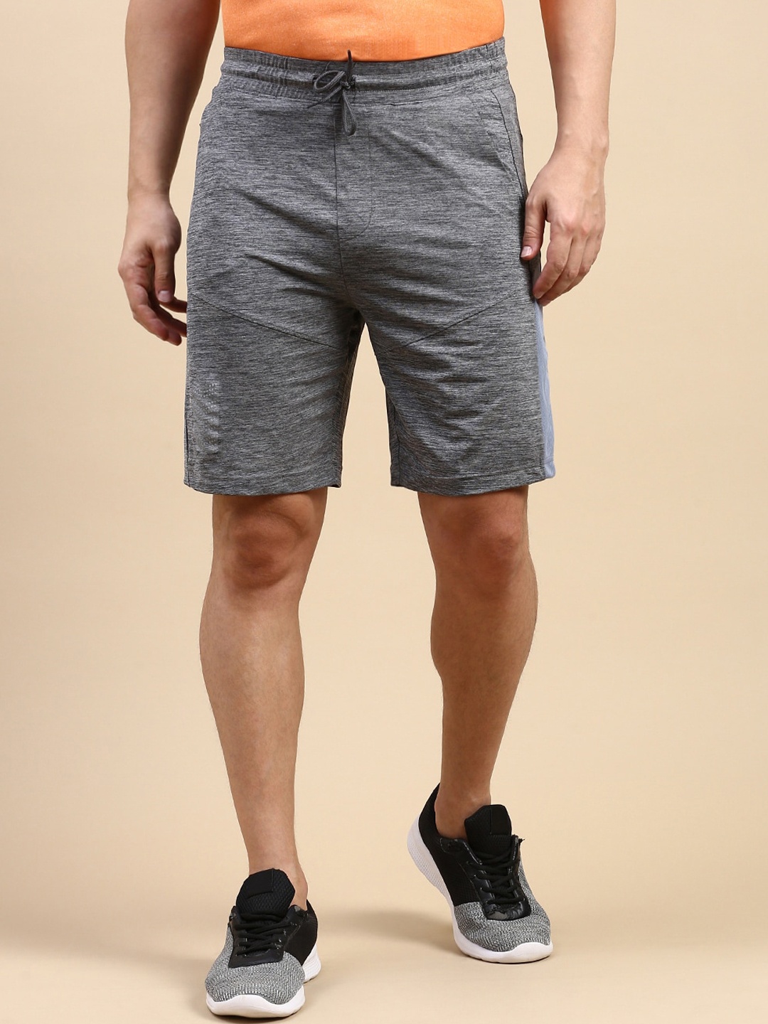 Classic Polo Men Slim Fit Running Sports Shorts With Antimicrobial Technology, Grey